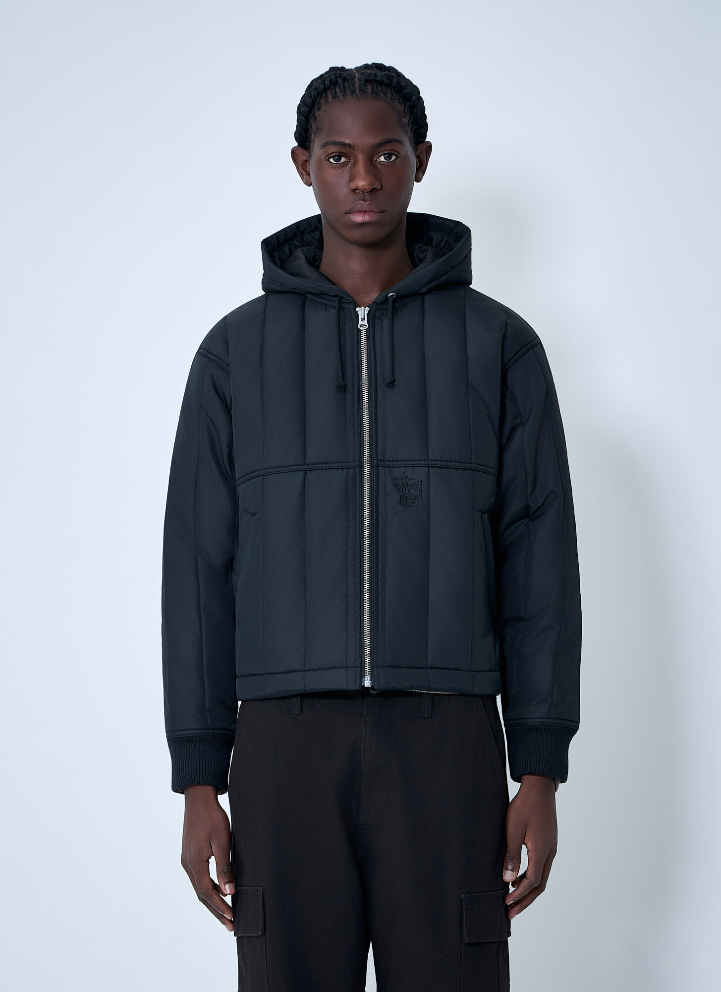 Stüssy Men's Black Quilted Jacket - Man Jackets Xxl