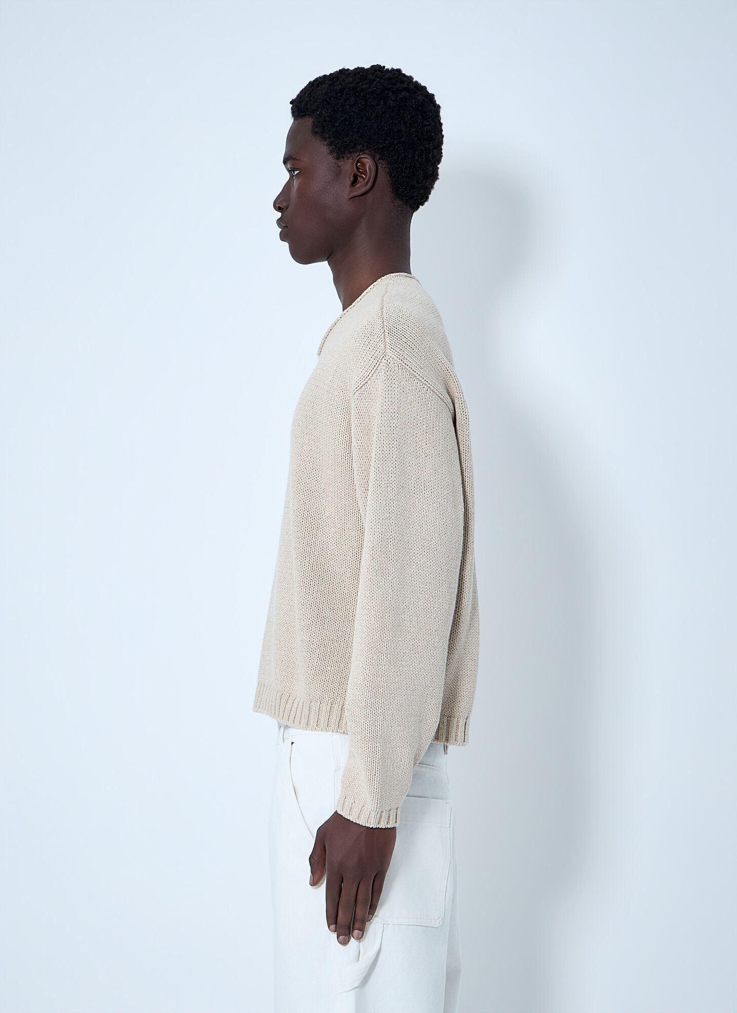  Stüssy Stüssy V-neck Knit Sweater - Mann Strick Beige Xl 