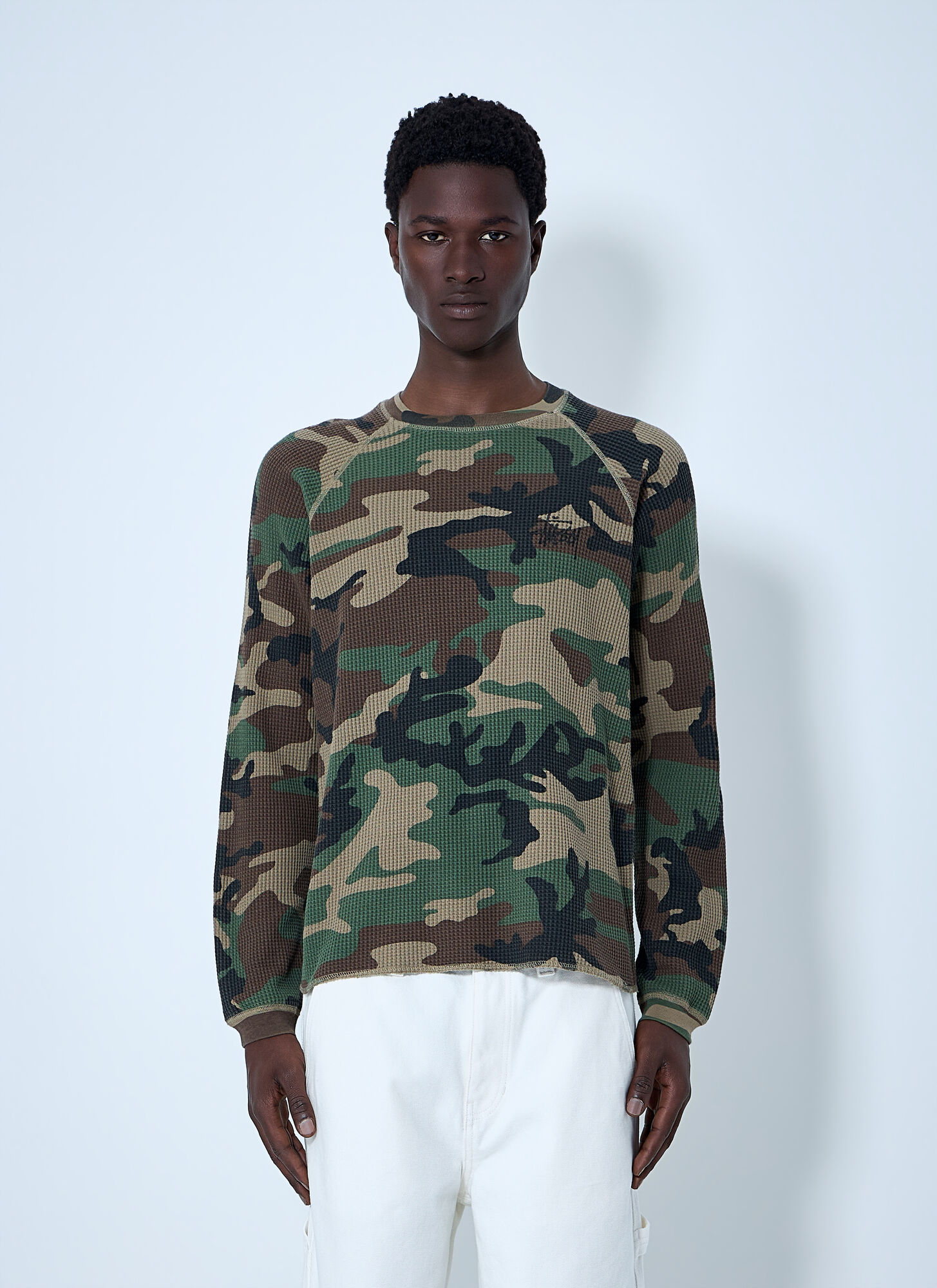 Stüssy Men's Green Ribbed Long Sleeve Sweatshirt - Man Sweatshirts Xl