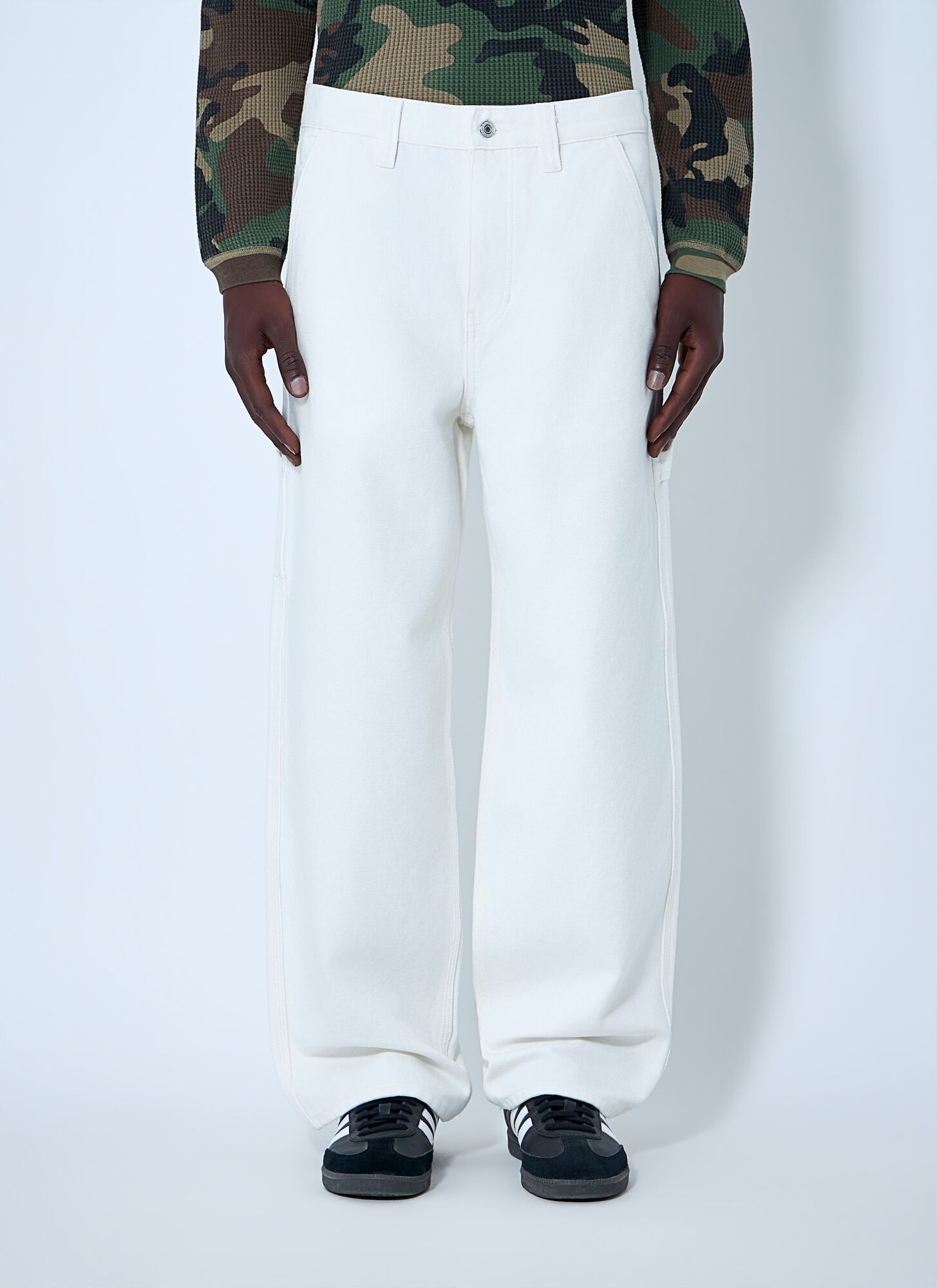 Stüssy Men's White Wide-Leg Trousers - Man Pants 28