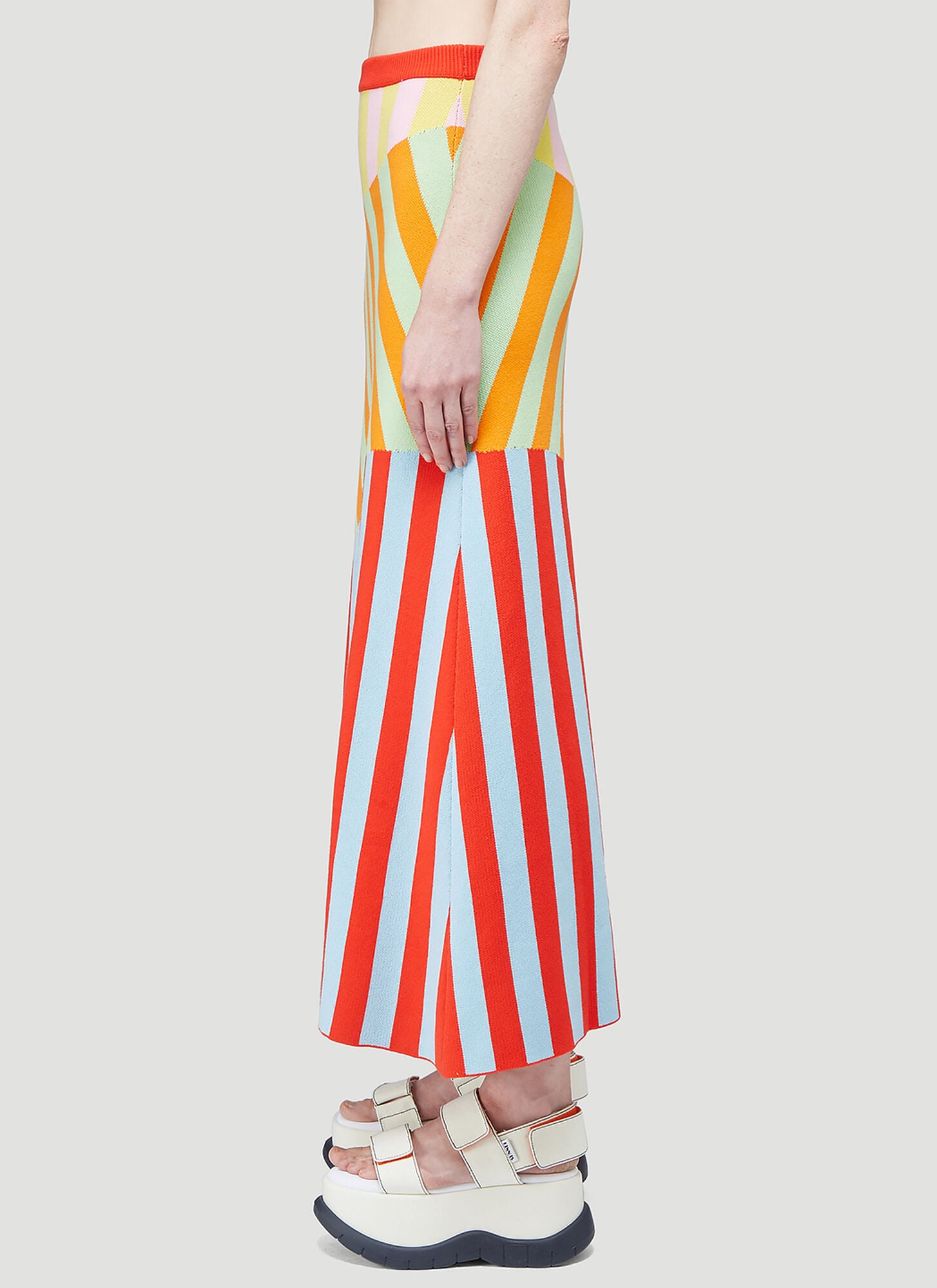  Sunnei Sunnei Patchwork Knit Skirt - Frau Röcke Green M 