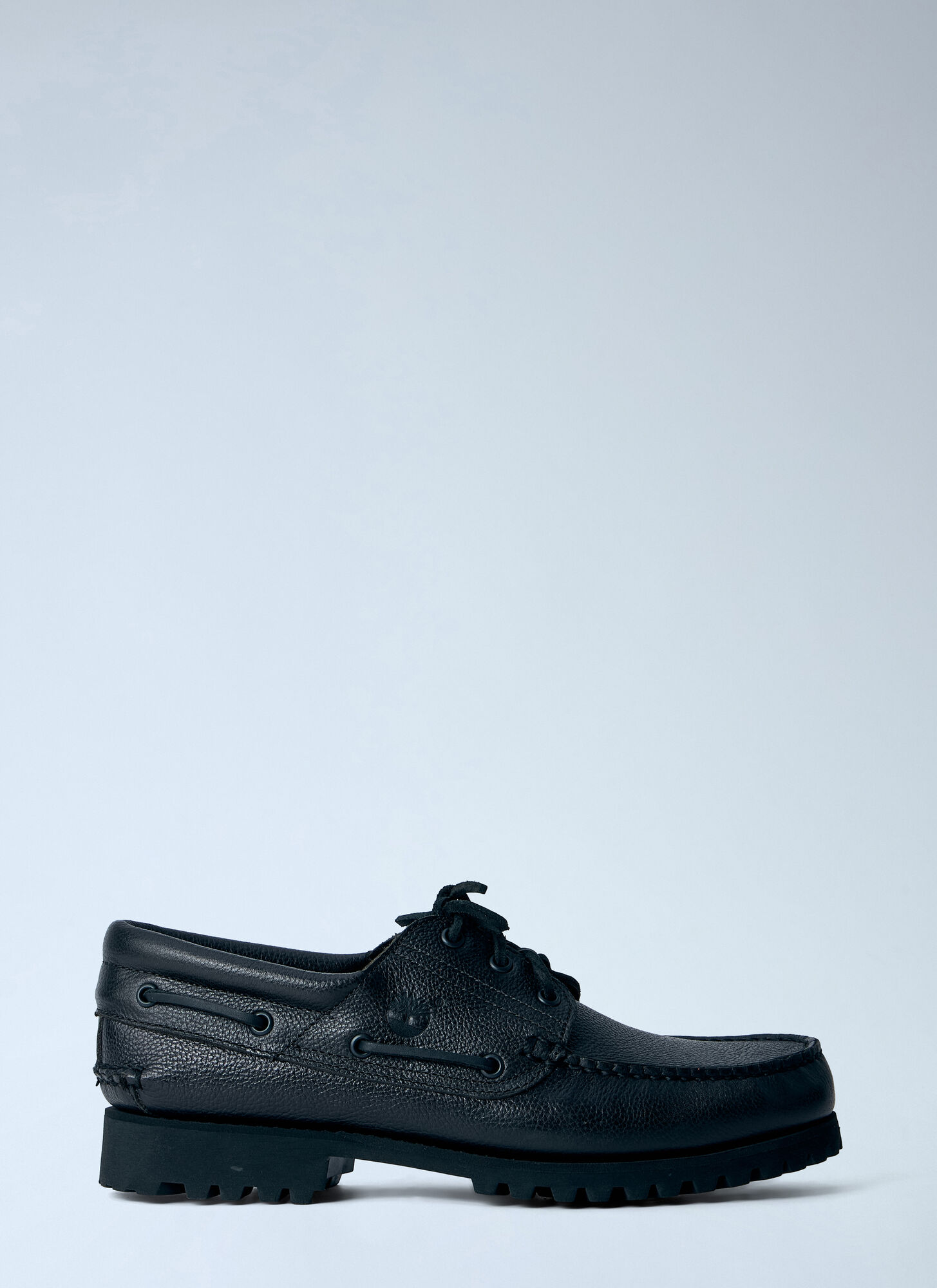 Timberland Authentic 3-Eye Lug Handsewn Boat Shoe For Men In Black, Size 11 - Image 3