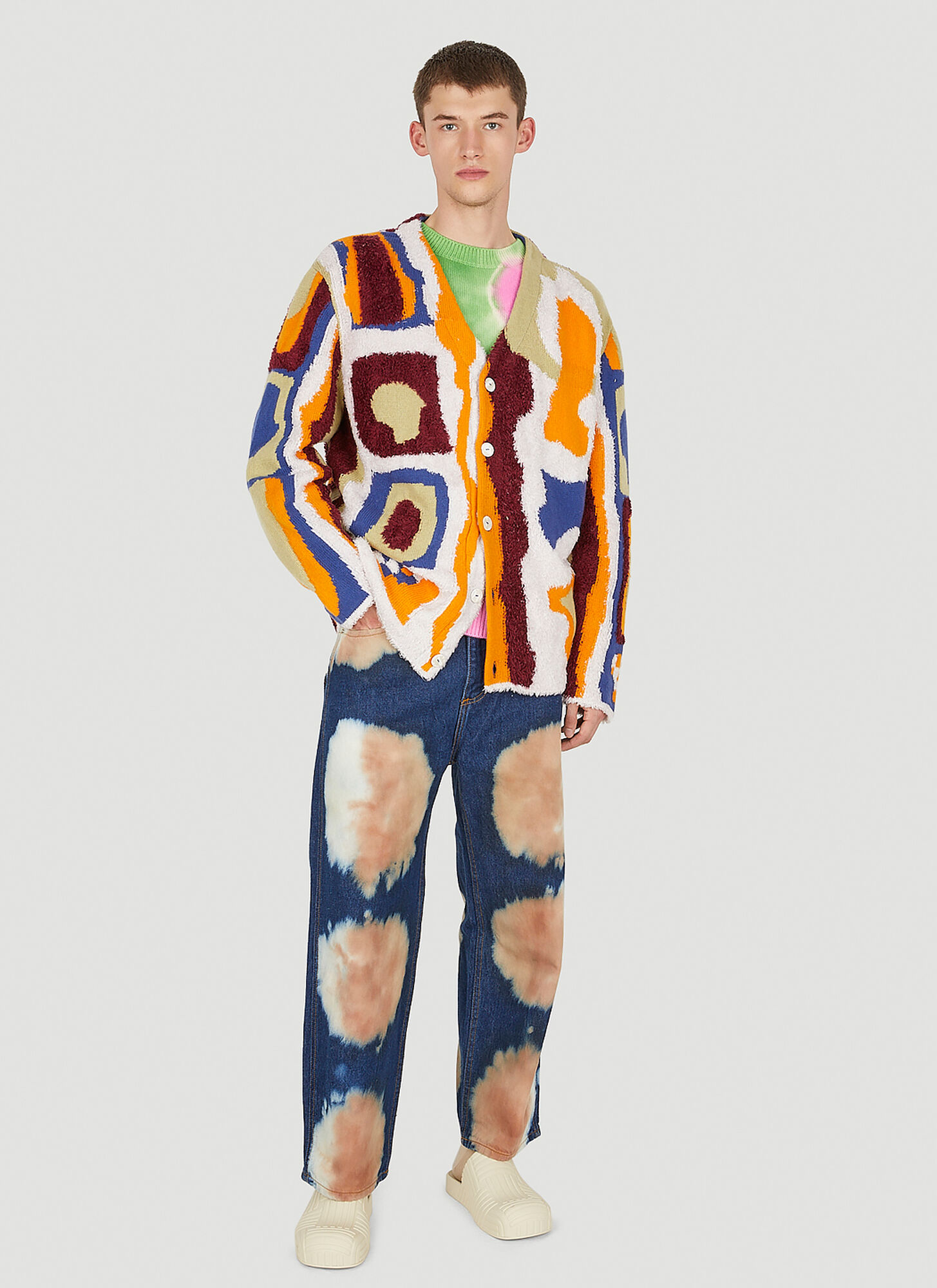  The Elder Statesman The Elder Statesman Berber Cardigan - Mann Strick Orange M 