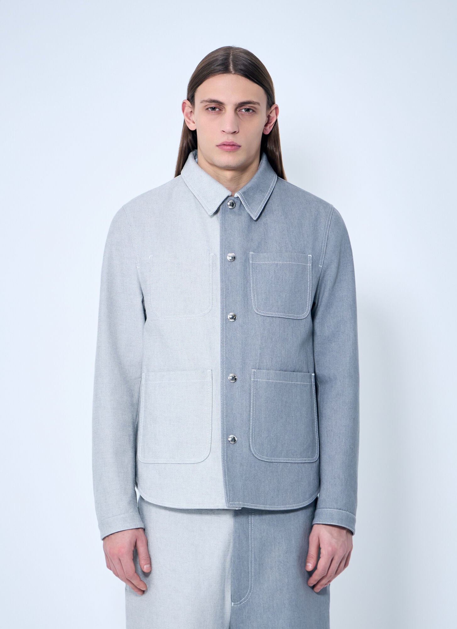 THOM BROWNE Thom Browne Contrast Utility Jacket - Man Jackets Grey 4