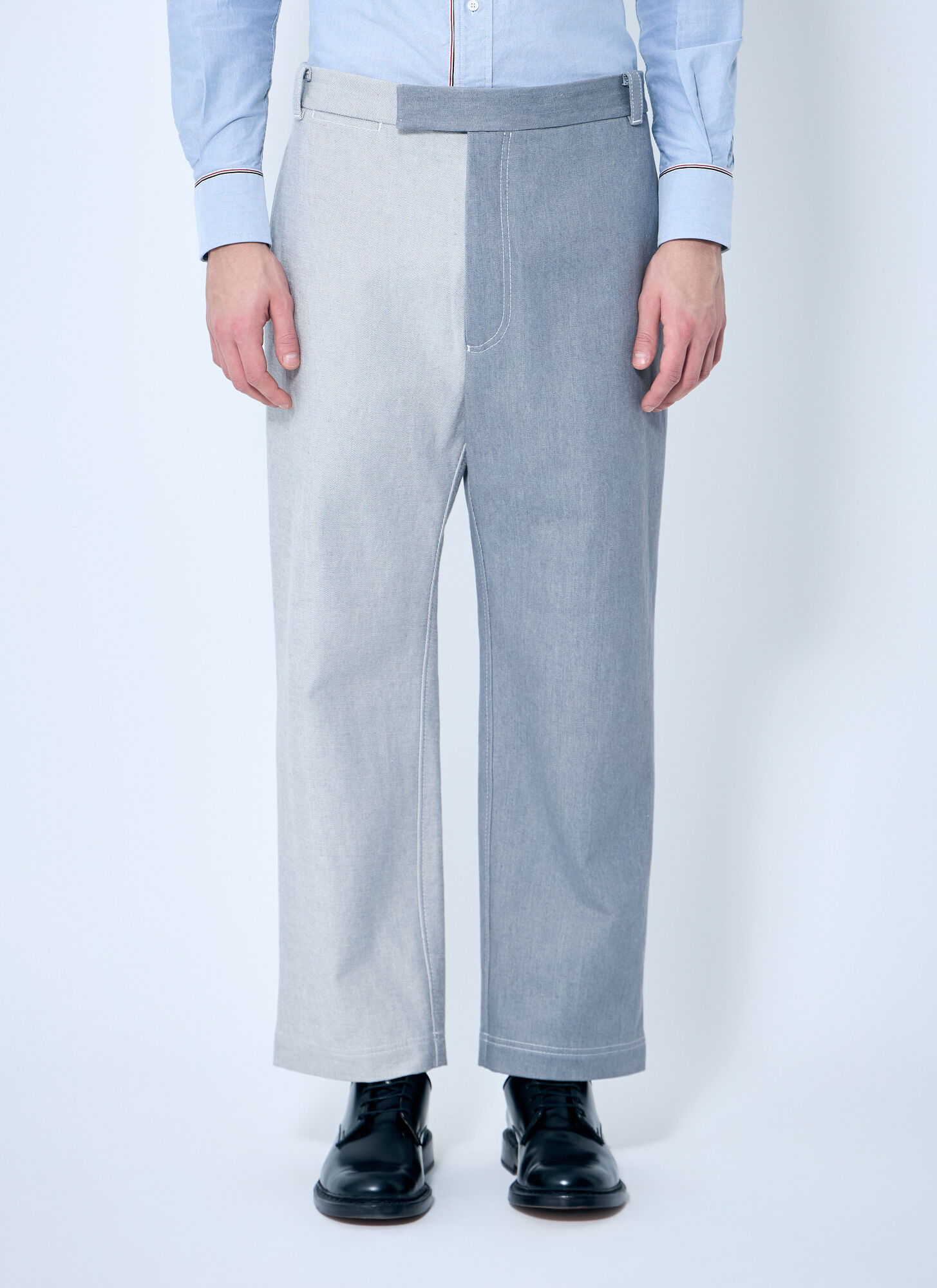 THOM BROWNE Thom Browne Constrast Tailored Pants - Man Pants Grey 4