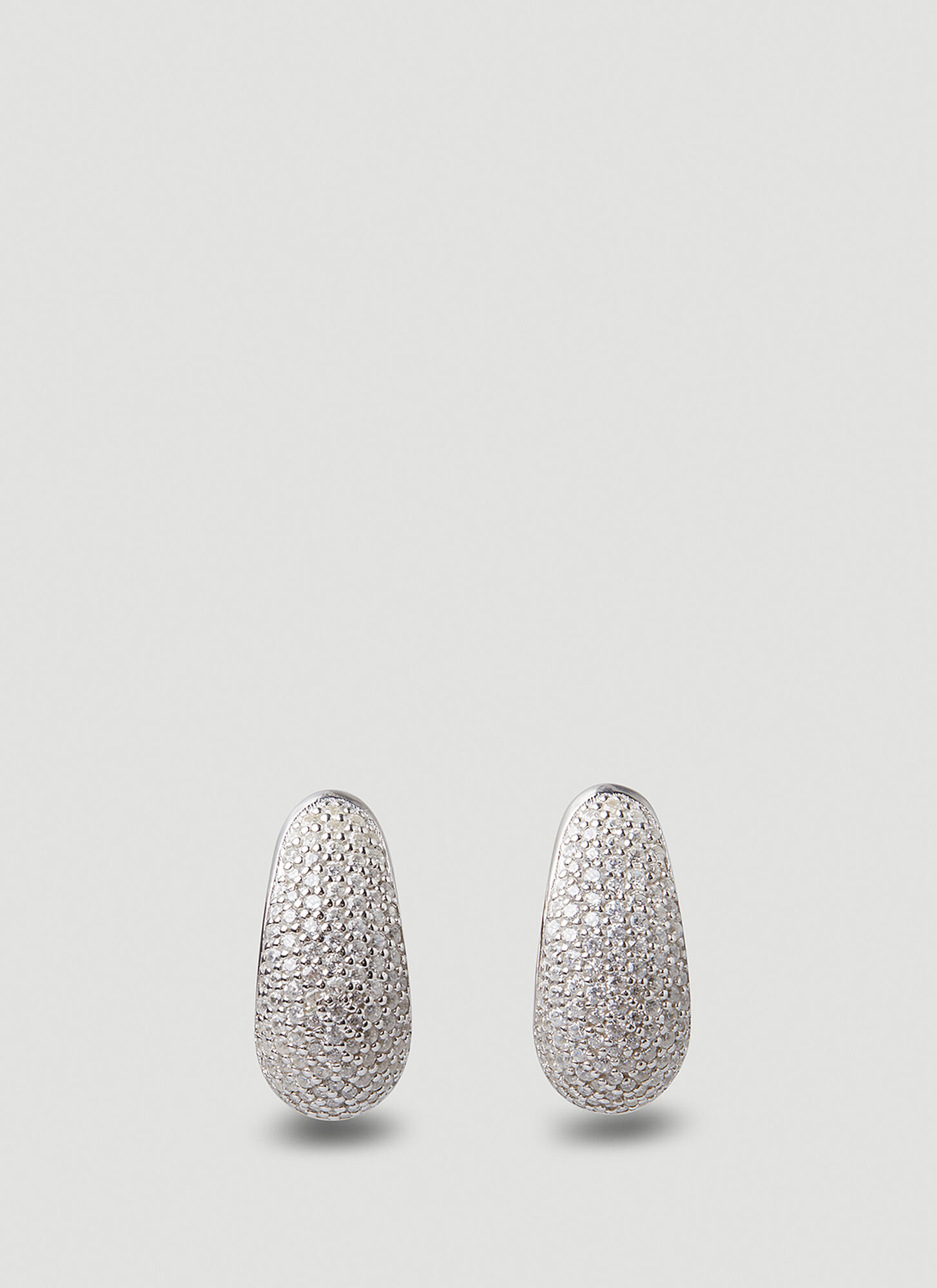 Tom Wood Women's Silver Ice Pavé Small Hoop Earrings - Woman Jewellery One Size