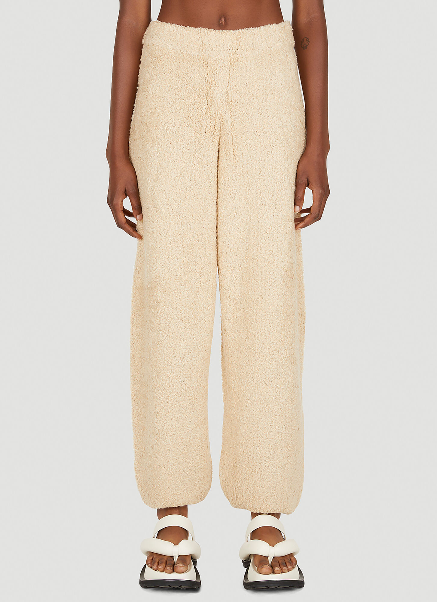 Theopen Product Beige Teddy Track Pants - Woman Track Pants 1