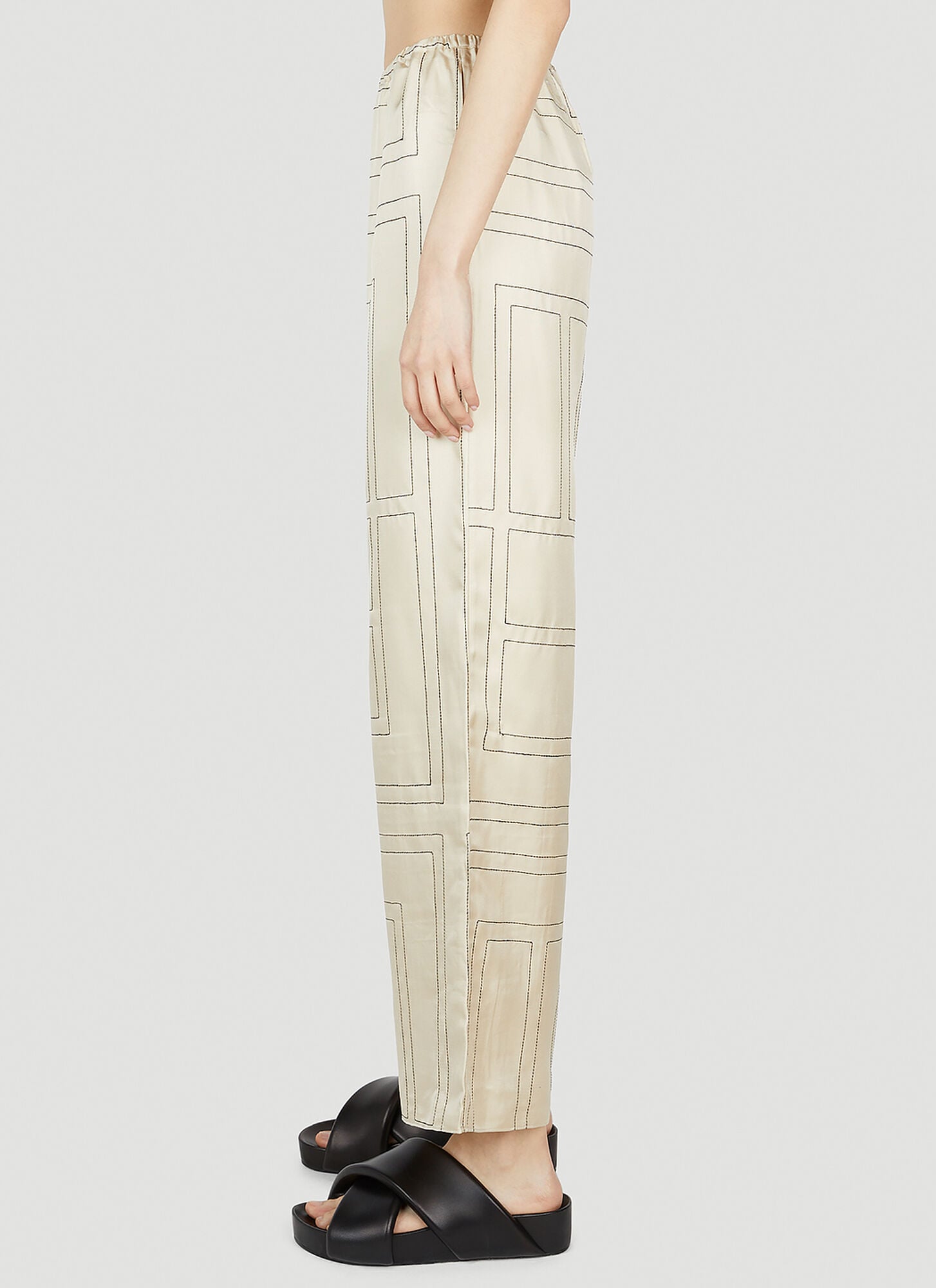  Toteme Toteme Monogram Pyjama Pants - Frau Hosen Beige Fr - 32 