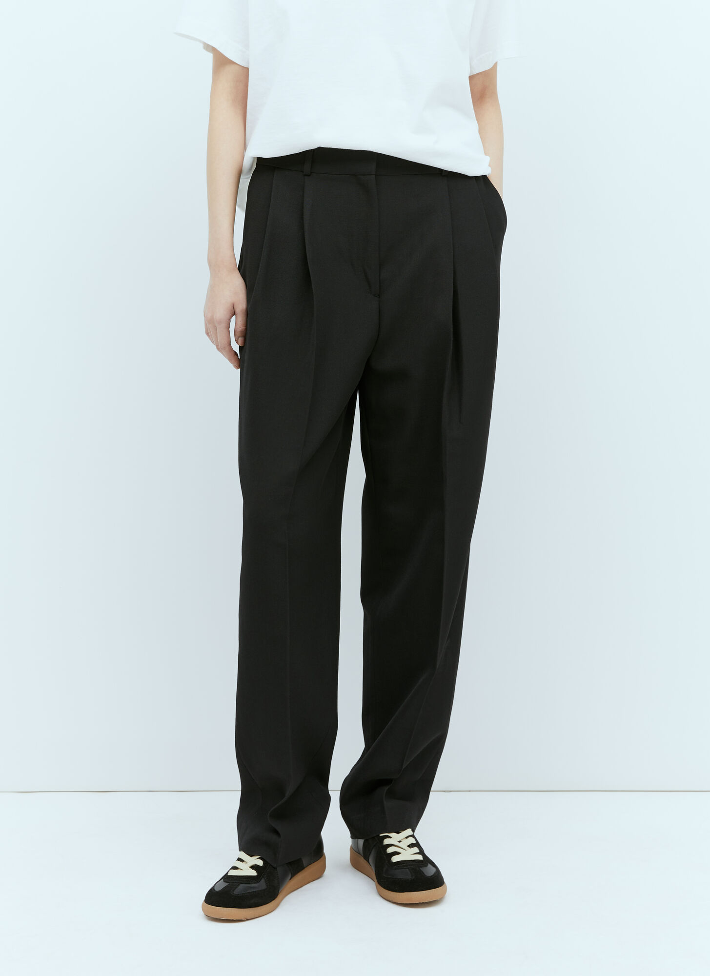 Toteme Women's Black Double-Pleated Tailored Pants - Woman Pants Fr - 36