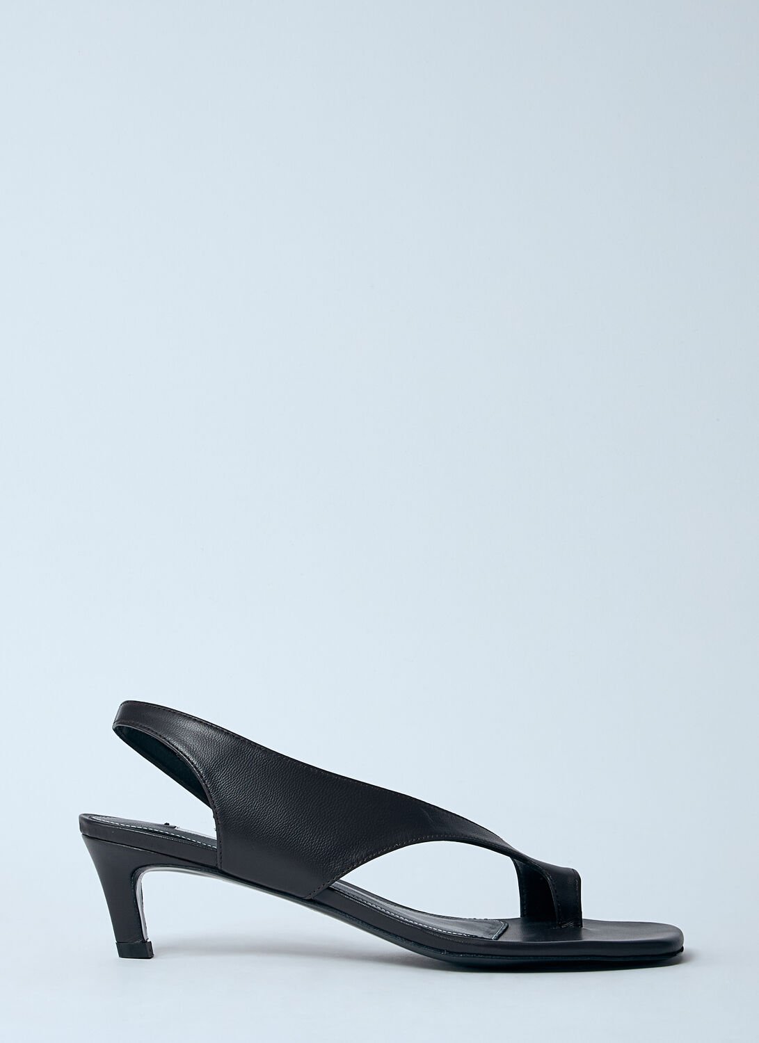 Totême Toteme Leather Heel Thong Sandals In Black