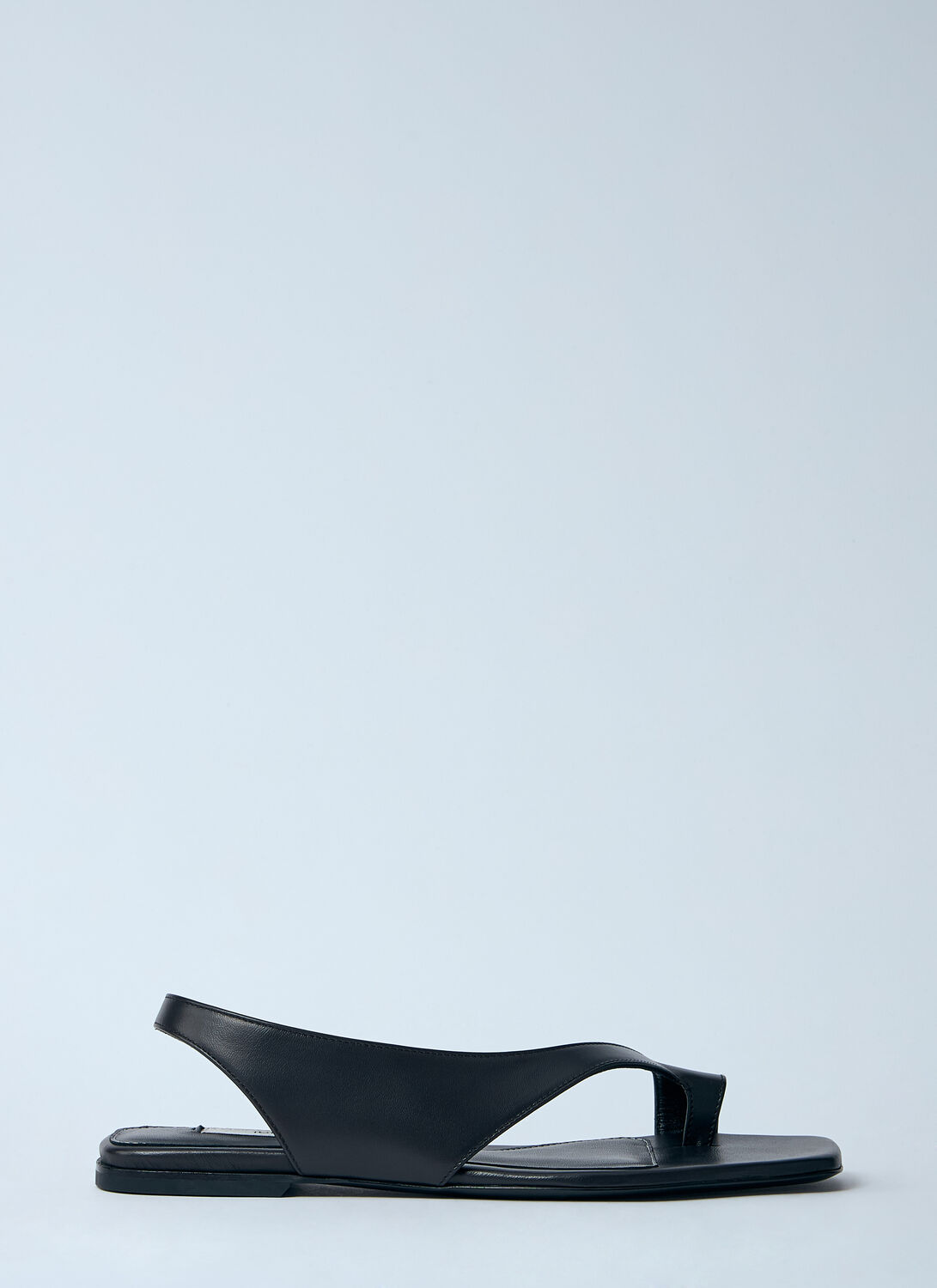 Totême Black Suede Low One-finger Sandals With Elasticated Ankle Strap In Black