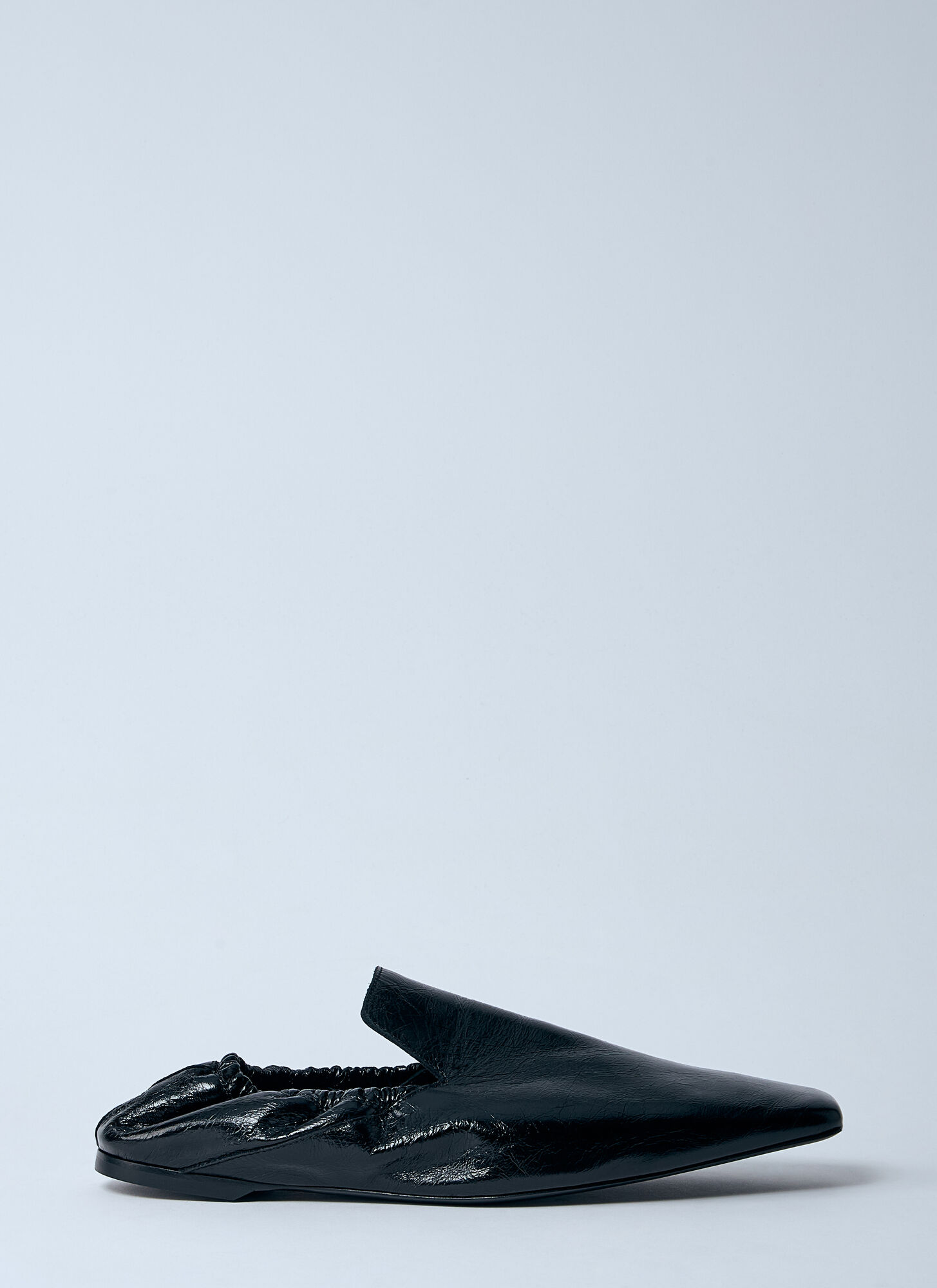 Totême Black Elastic-back Leather Loafers In Black