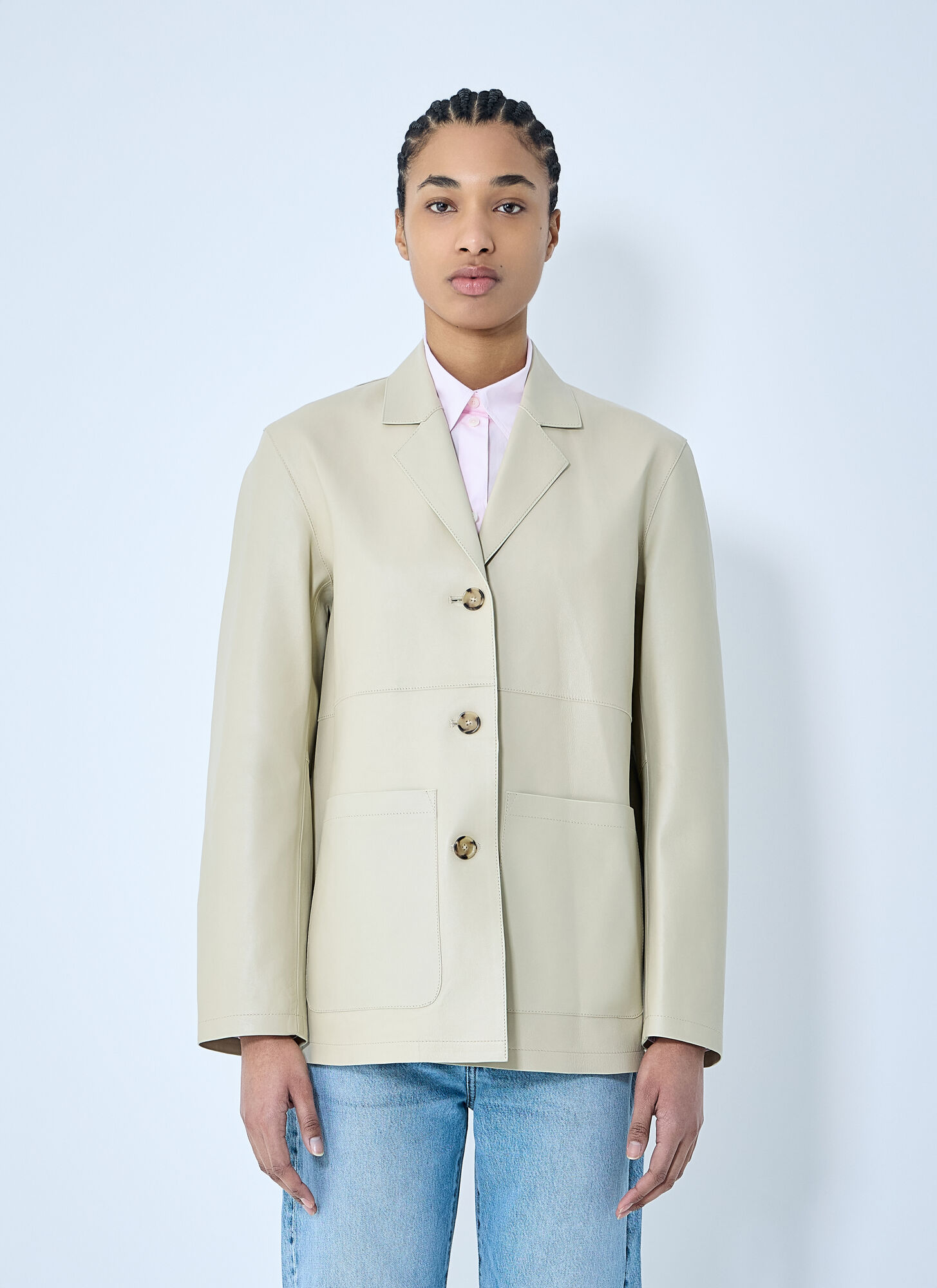 Totême Toteme Women Clean Leather Blazer In Brown
