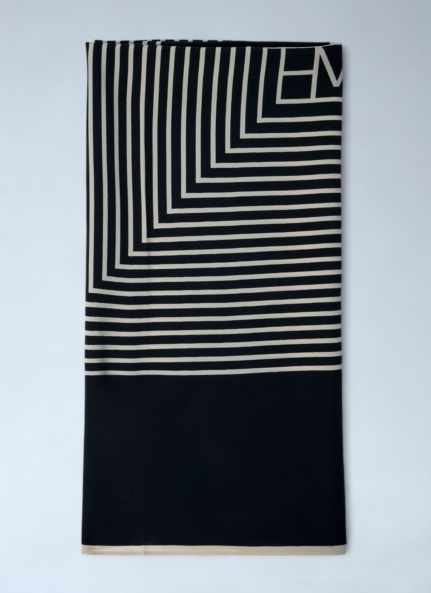 Toteme TOTEME Monogram Silk Scarf - Woman Scarves Black One Size　TOTEME モノグラム シルク スカーフ - 女性スカーフ ブラック フリー サイズ