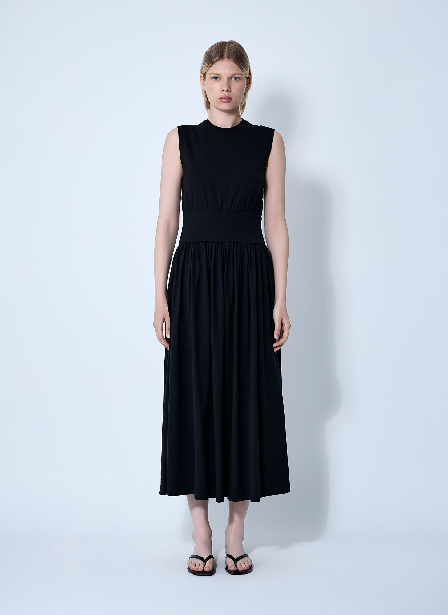 Totême Toteme Women Black Organic Jersey Sleeveless Tee Dress