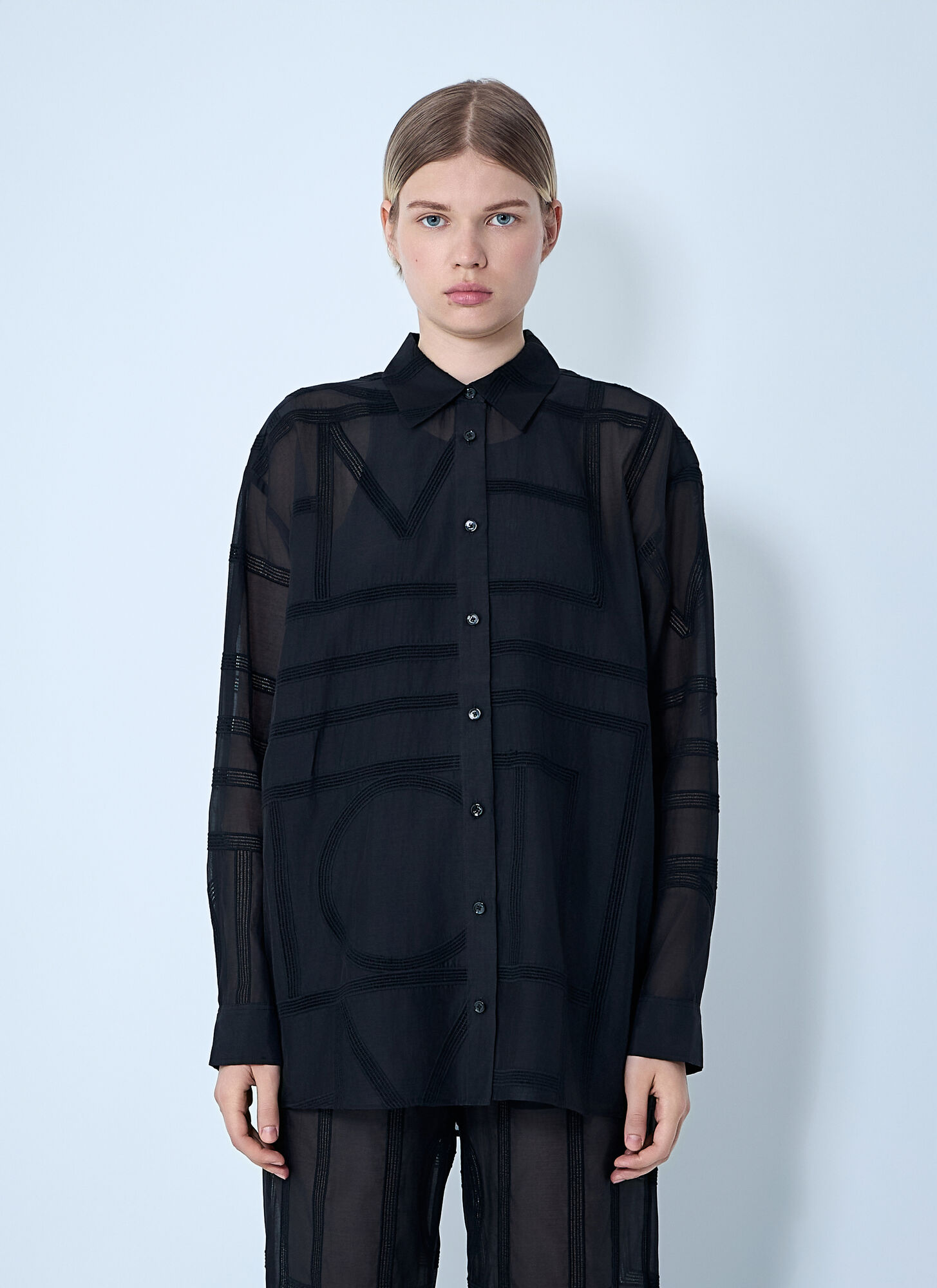 Toteme Women's Black Classic Crochet Shirt - Woman Shirts Eu - 34