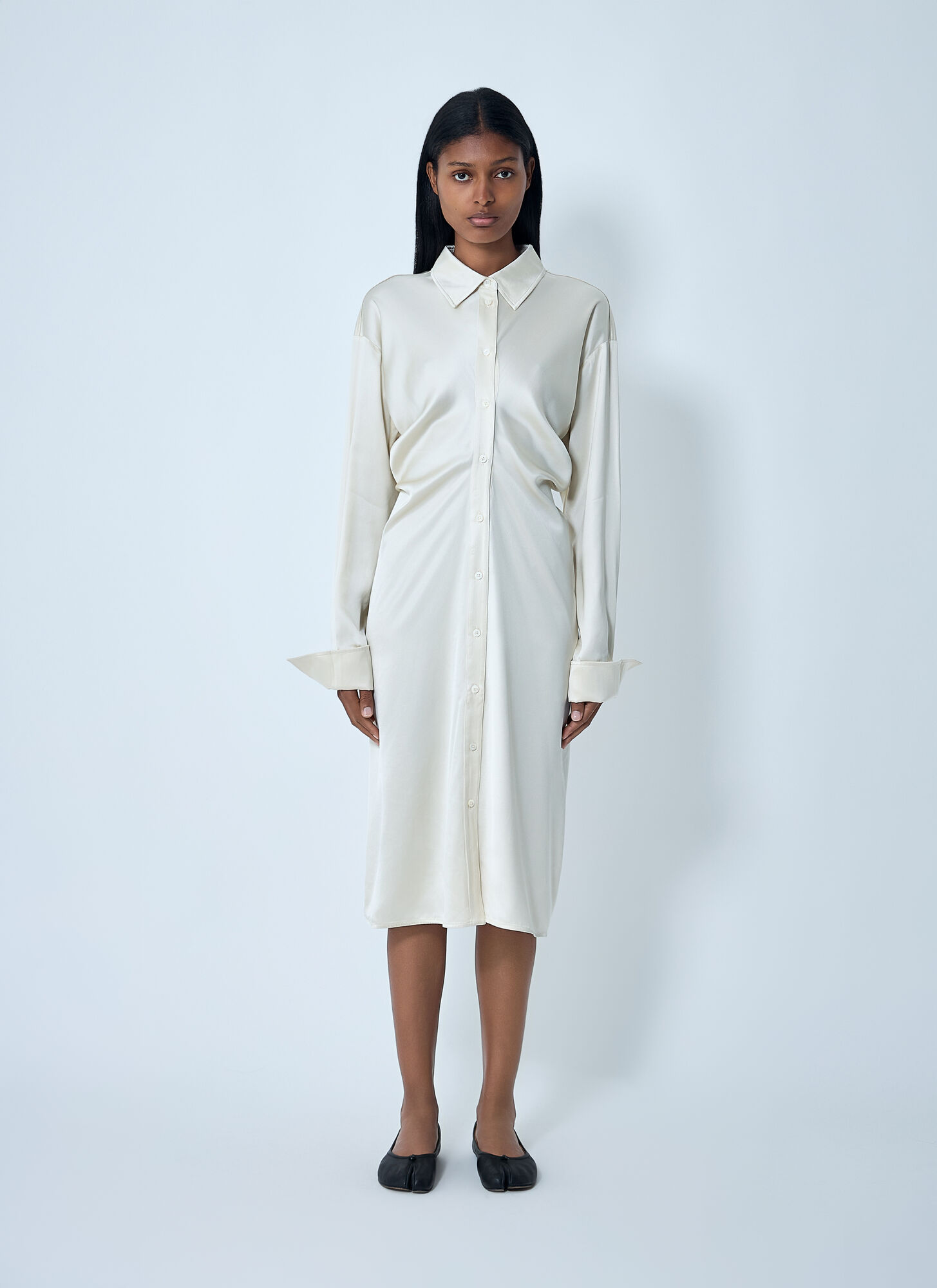 Totême Slouch Shirt Dress In White