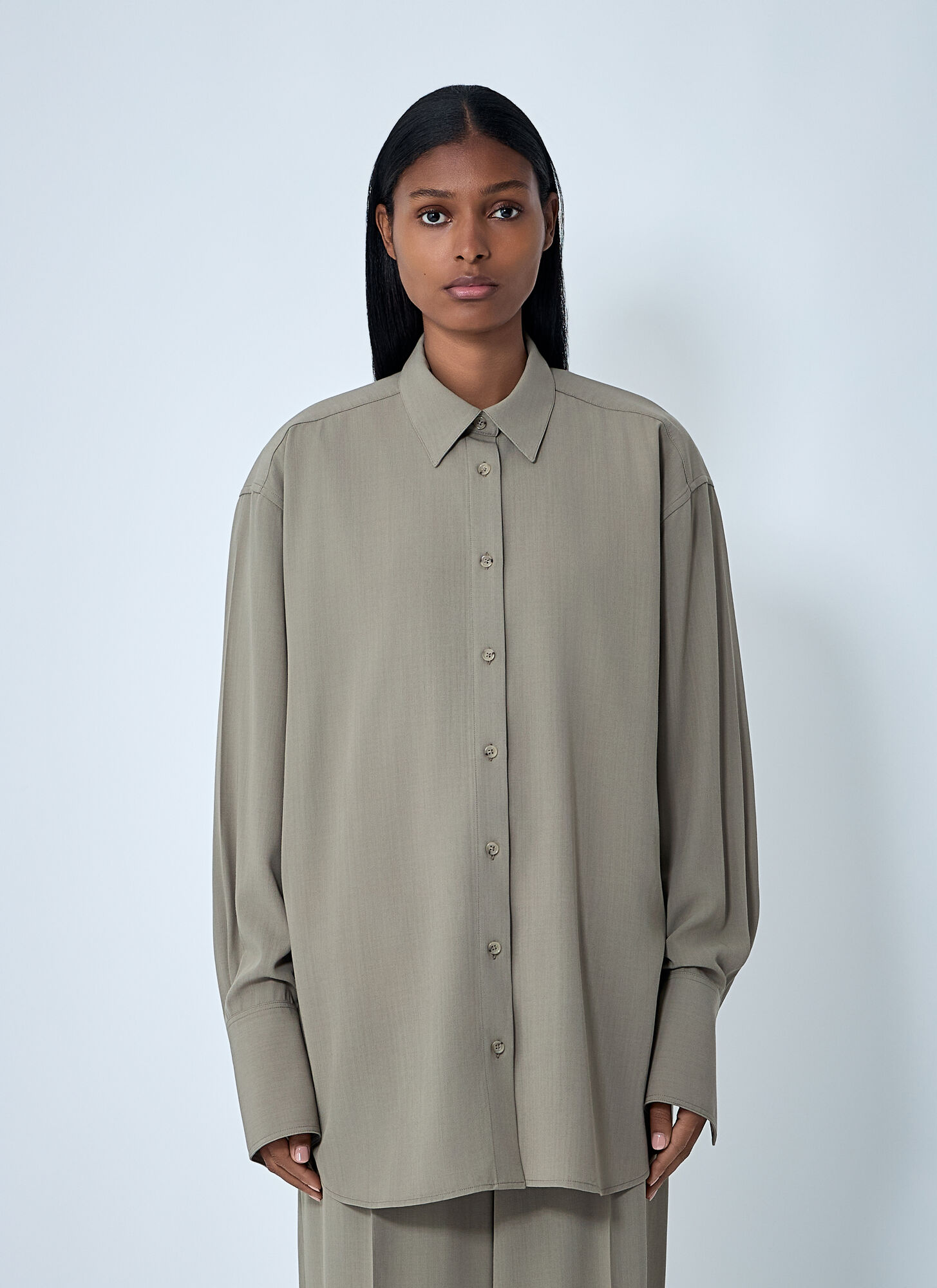 Totême Classic Tuxedo Shirt In Gray