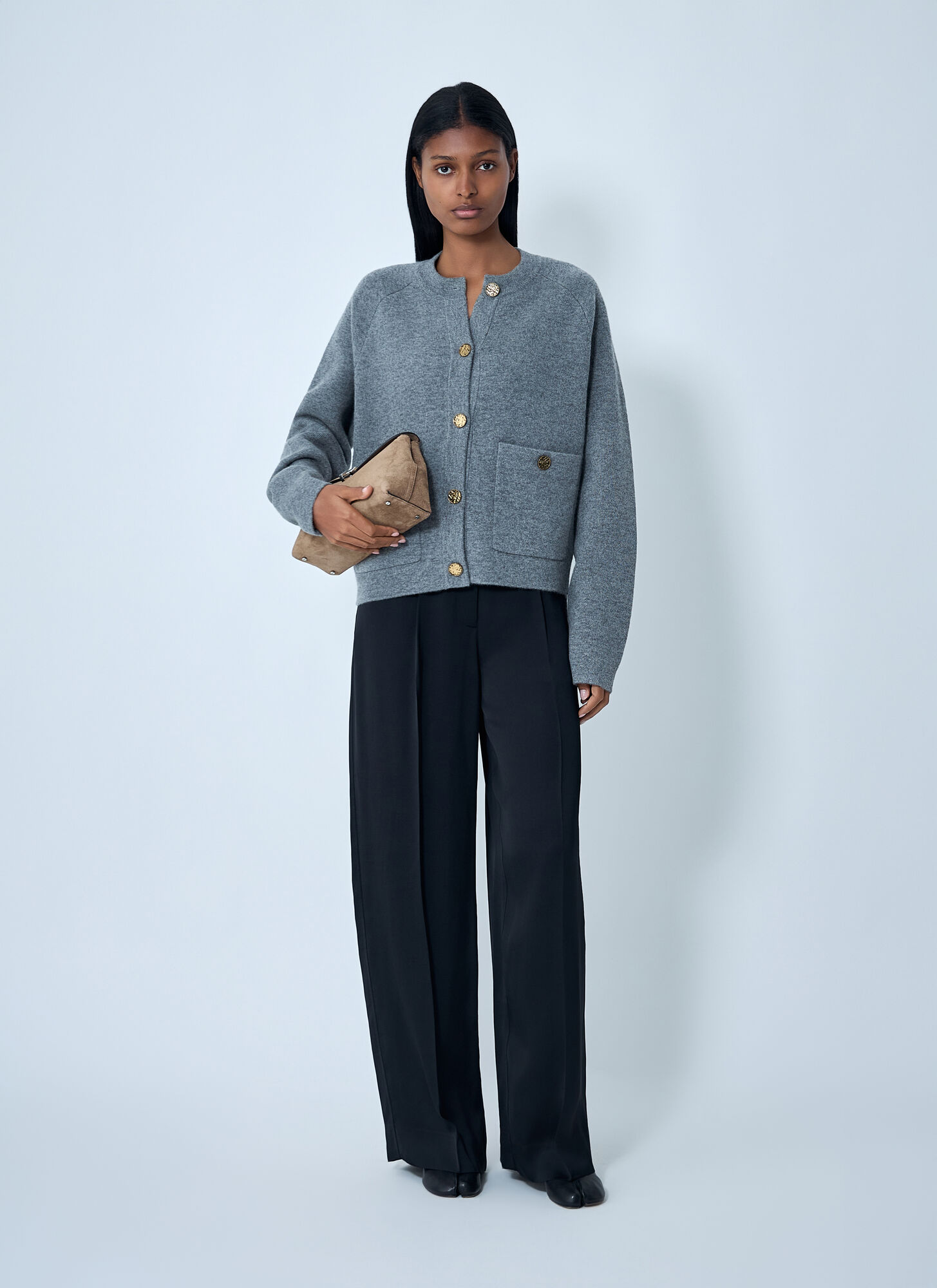  Toteme Toteme Hammered-buttons Cardigan - Frau Strick Grey Xs 