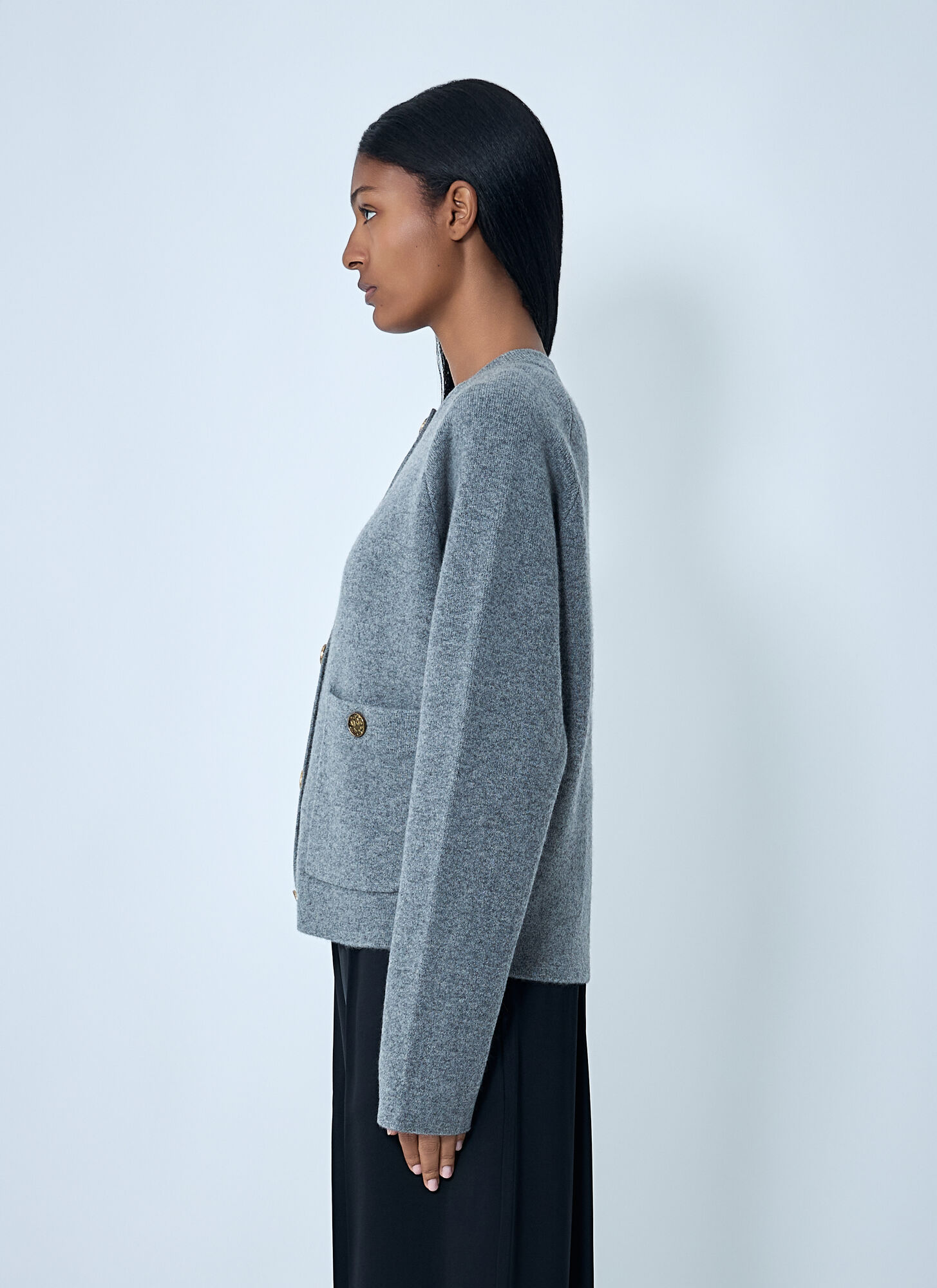  Toteme Toteme Hammered-buttons Cardigan - Frau Strick Grey Xs 