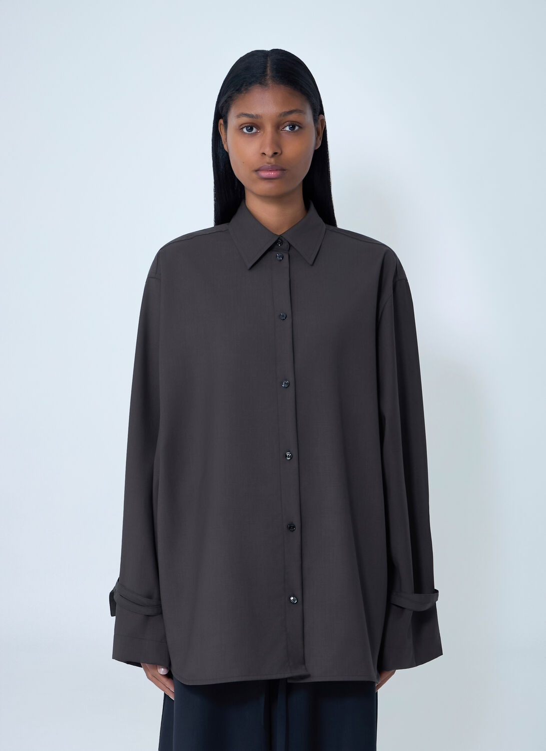 Totême Tie-cuff Shirt In Gray