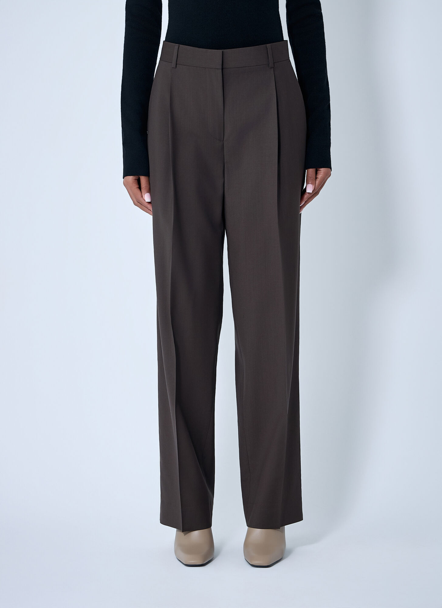 Toteme Women's Brown Pleated Pants - Woman Pants Fr - 32