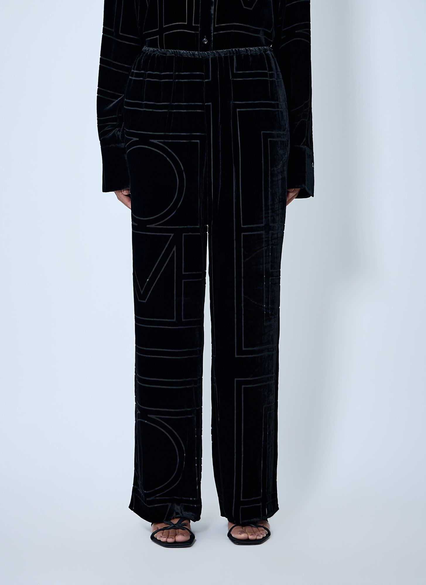 Toteme Donna Nero Monogram Pants - Woman Pants Fr - 34