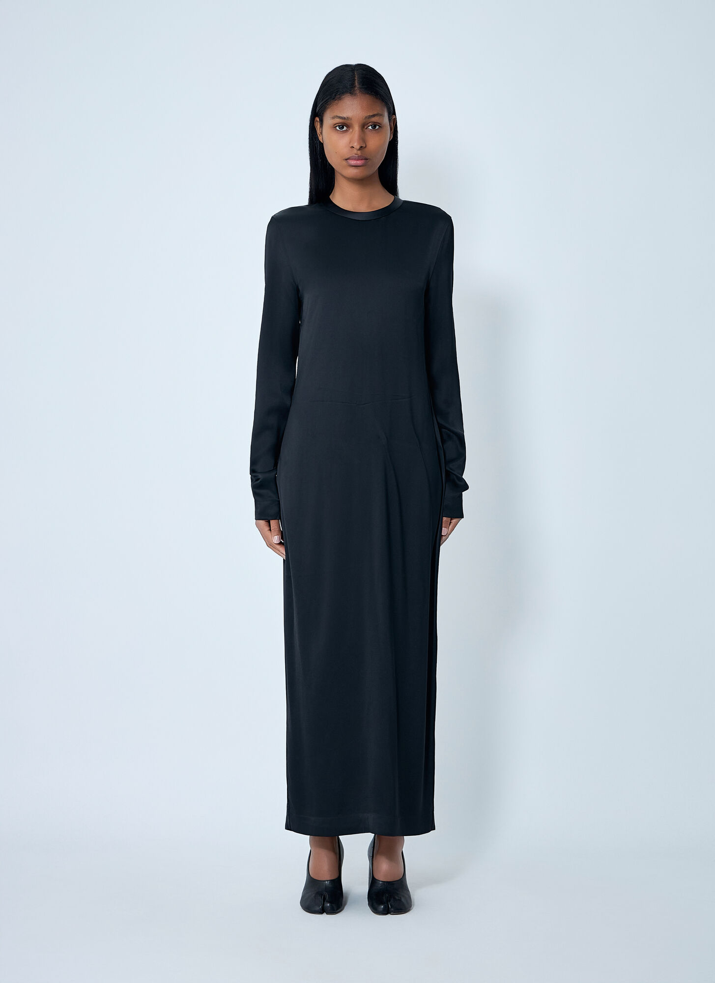 TOTEME Long Satin Dress - Woman Dresses Black Fr - 34　TOTEME ロング サテン ドレス - 女性ドレス ブラック Fr - 34 TOTEME