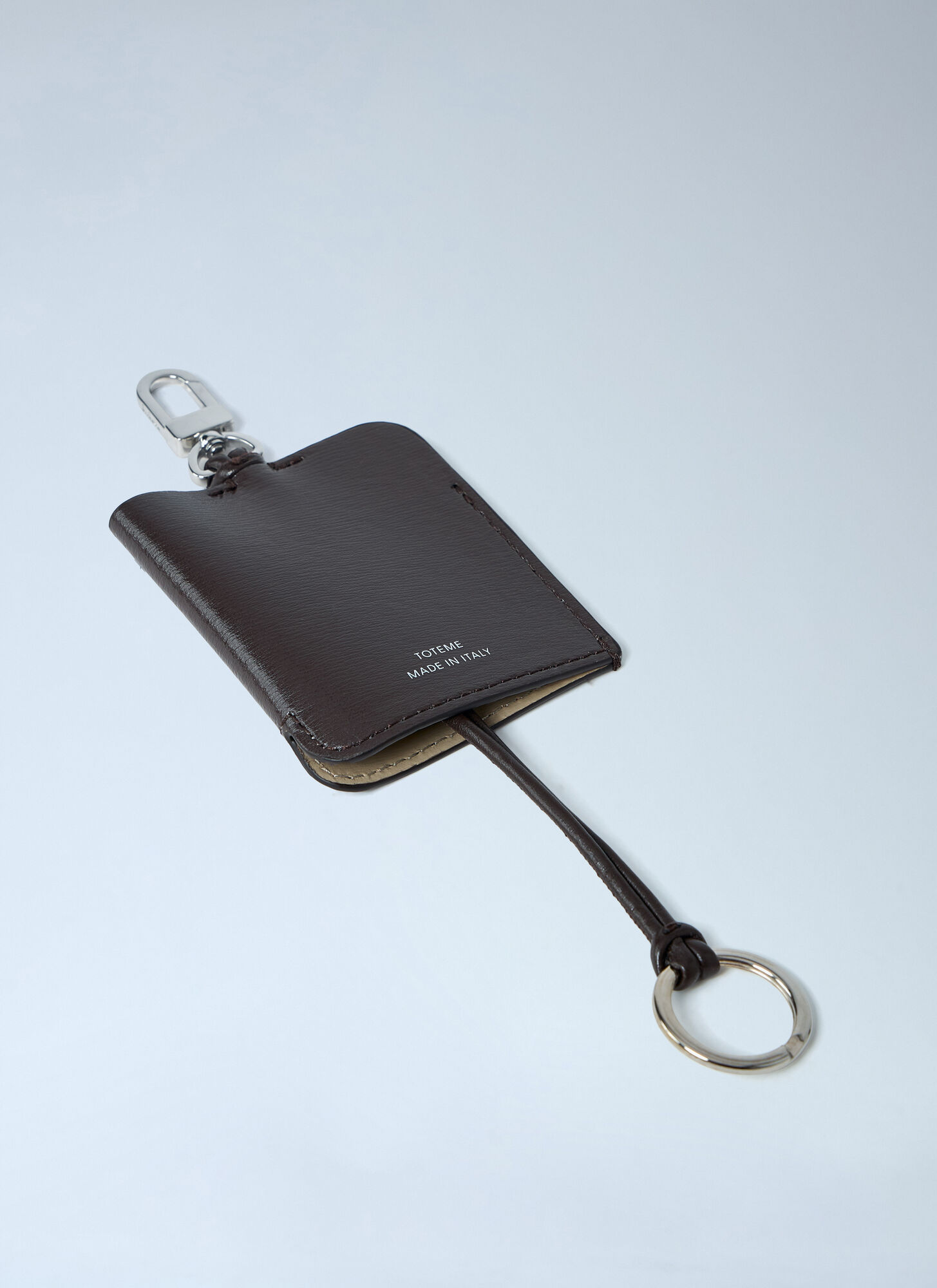  Toteme Toteme Polished Leather Logo Keyring - Frau Schlüsselringe Brown One Size 