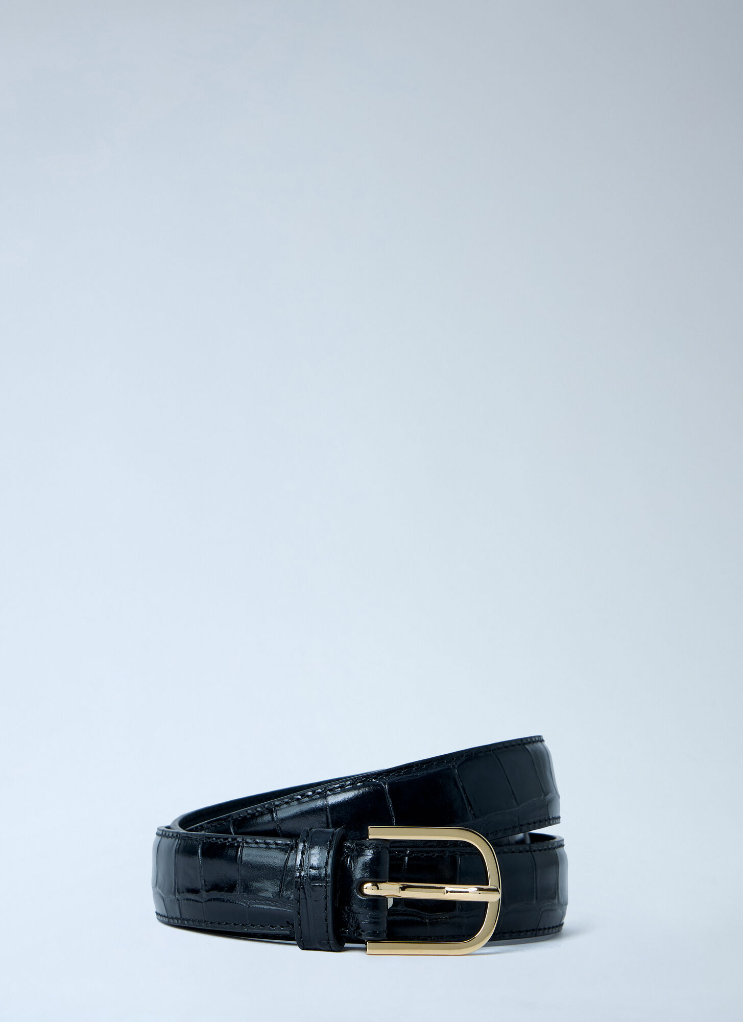 Toteme TOTEME Embossed Leather Belt - Woman Belts Black 70　TOTEME エンボス レザー ベルト - 女性ベルト ブラック 70