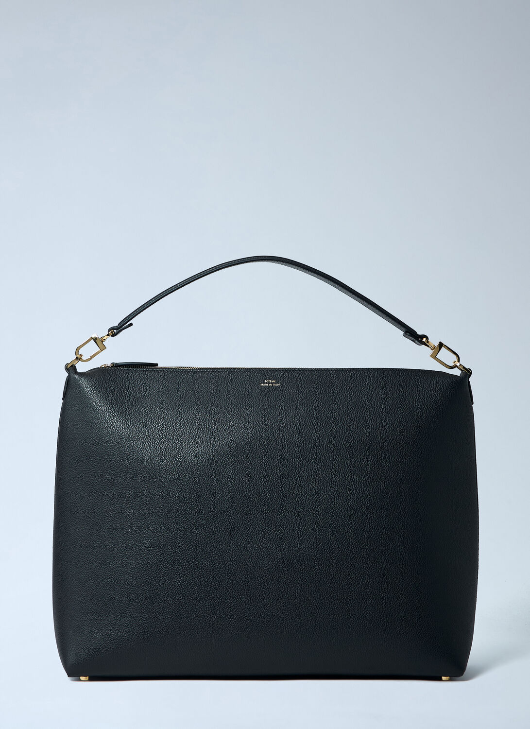 Totême Medium Bevel Grained Leather Shoulder Bag In Black