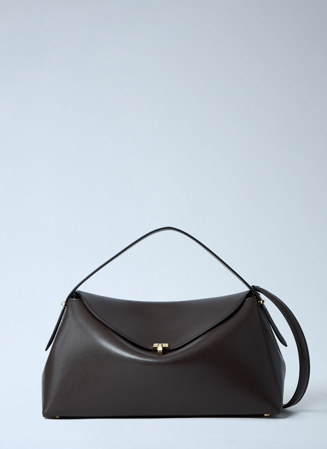 Totême T-lock Leather Top-handle Bag In Brown