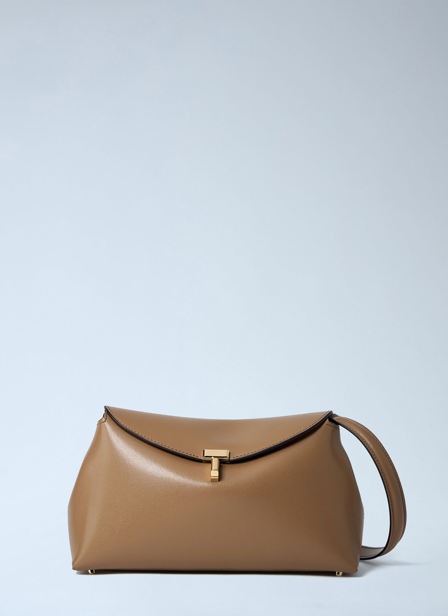 Toteme T-Lock Smooth Leather Clutch Bag - Woman Clutch Bags Camel One Size - Immagine 1