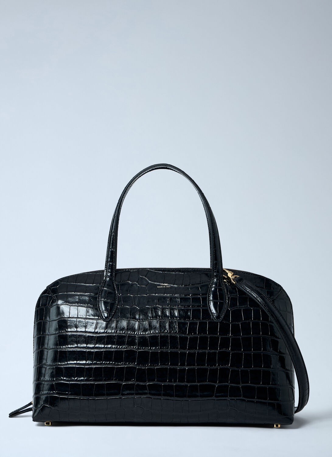 Totême Croc-embossed Day Tote Bag In Black