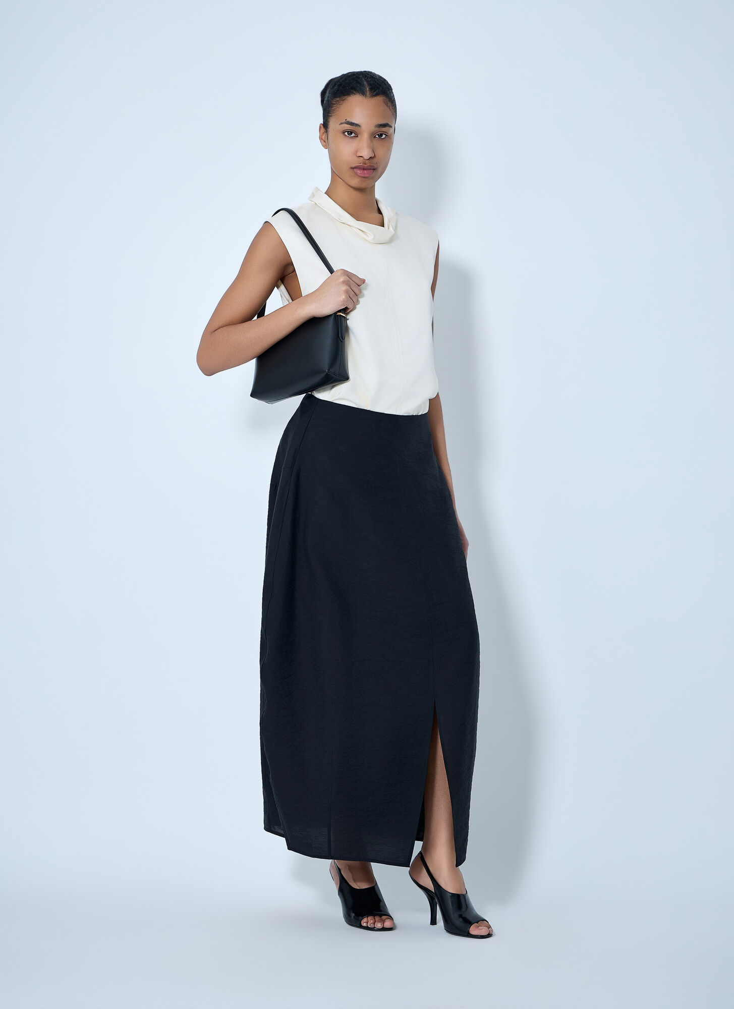  Toteme Toteme Maxi Skirt In Textured Fabric - Frau Röcke Black Fr - 34 