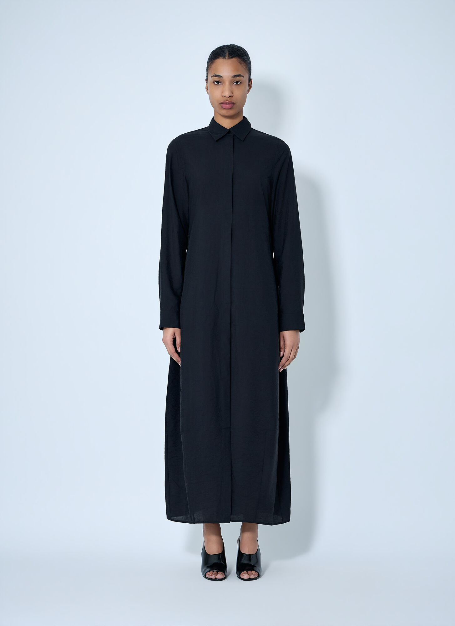 TOTEME Long Button-down Shirt Dress - Woman Dresses Black Fr - 38　TOTEME ロング ボタンダウン シャツ ドレス - 女性ドレス ブラック Fr - 38 TOTEME