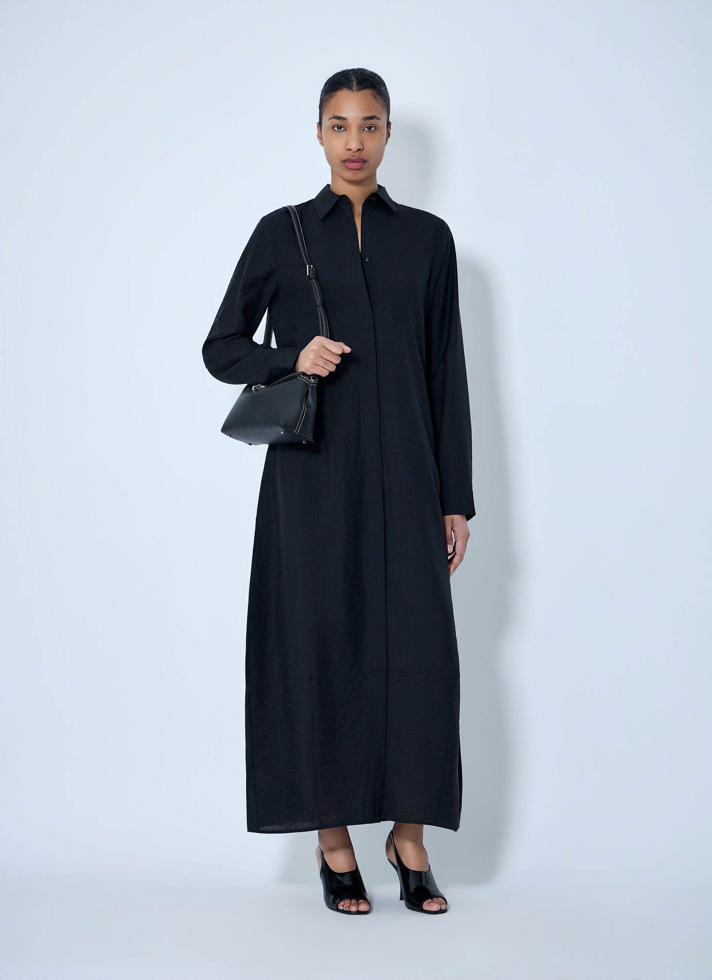  Toteme Toteme Long Button-down Shirt Dress - Frau Kleider Black Fr - 38 