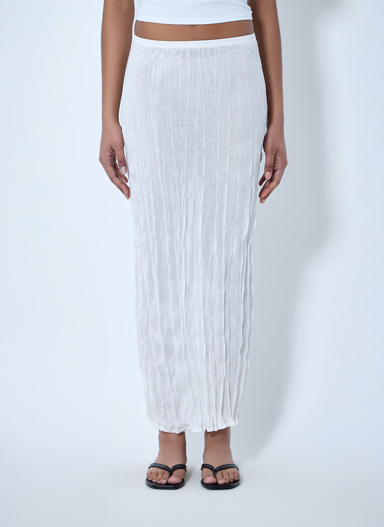 TOTEME Textured Knit Maxi Skirt - Woman Skirts White L　TOTEME テクスチャード ニット マキシ スカート - 女性用スカート ホワイト L TOTEME