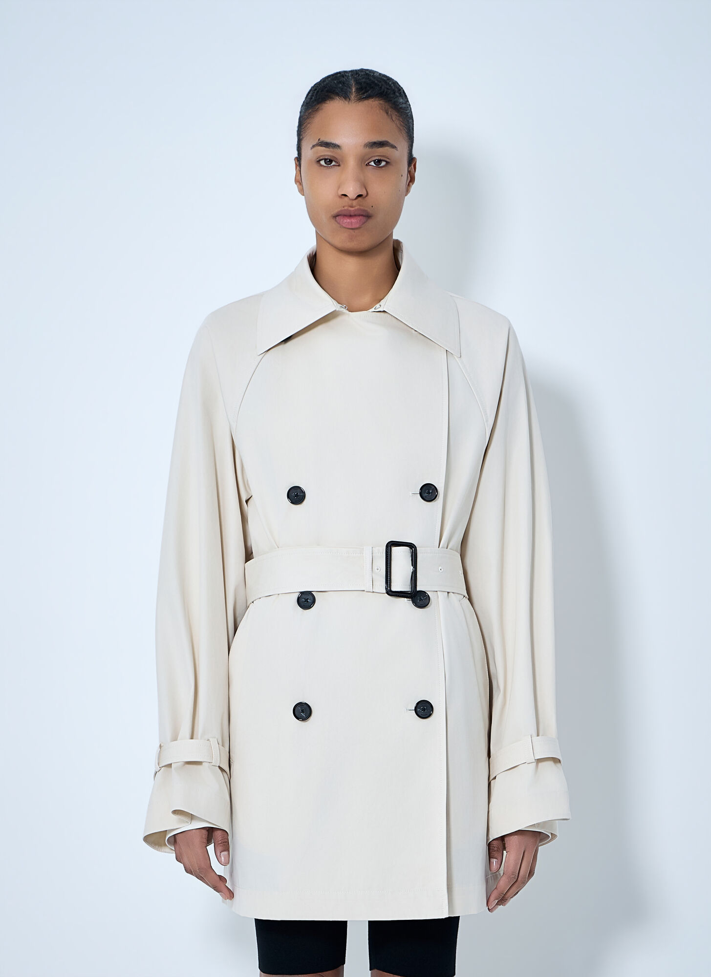 Toteme TOTEME Double-breasted Cotton Trench Coat - Woman Coats Cream Fr - 32　TOTEME ダブルブレスト コットン トレンチ コート - 女性 コート クリーム Fr - 32