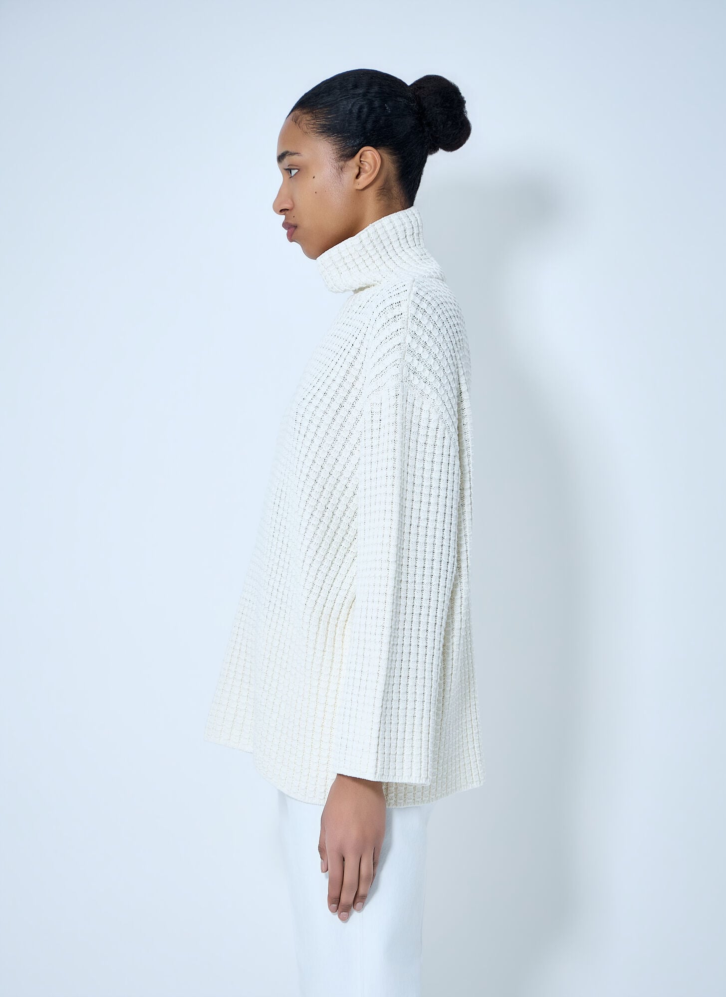  Toteme Toteme Waffle Knit Turtleneck Sweater - Frau Strick White M 