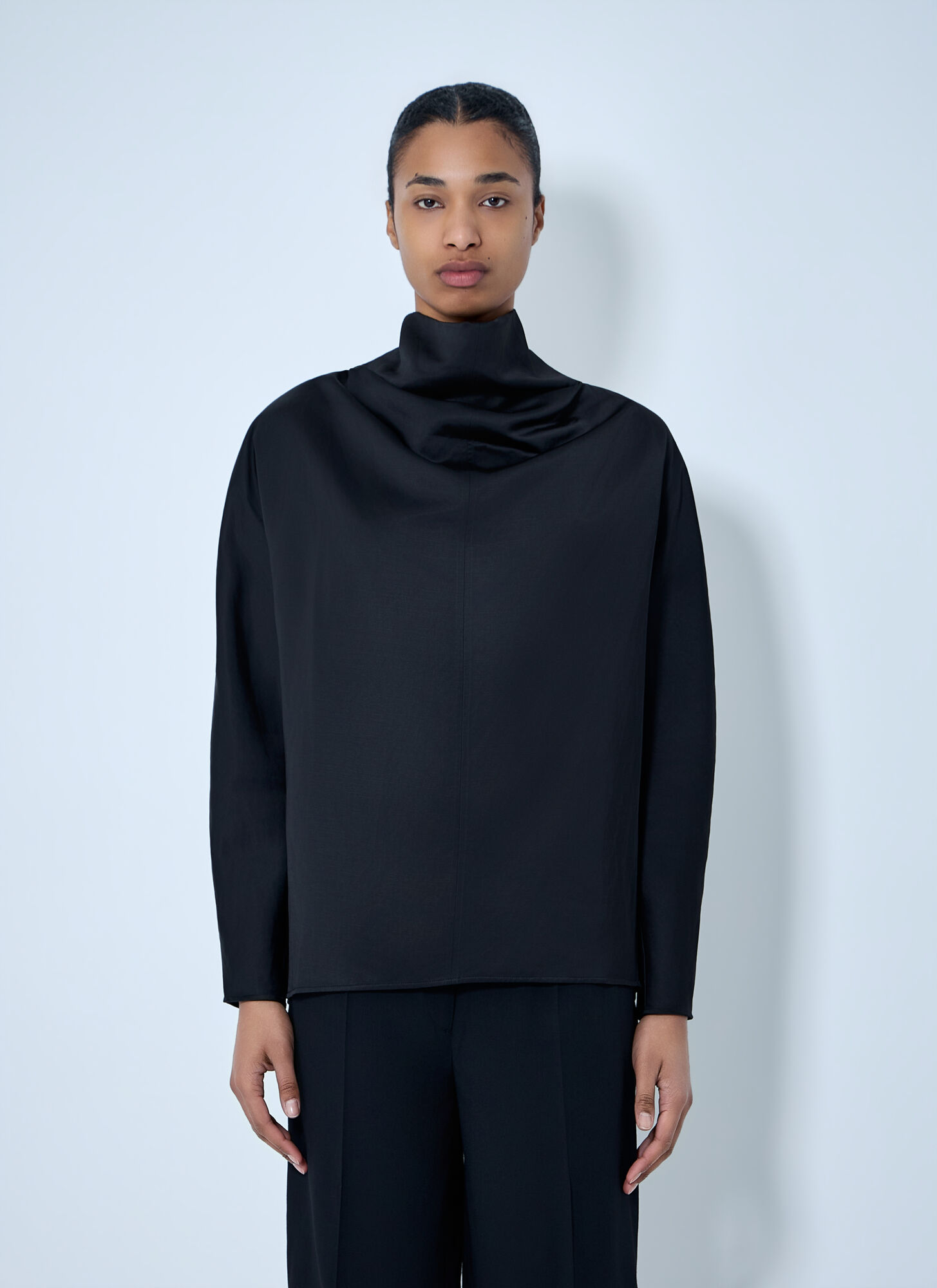 TOTEME High-neck Long Sleeve Top - Woman Tops Black Fr - 34　TOTEME ハイネック長袖トップ - 女性トップス ブラック Fr - 34 TOTEME