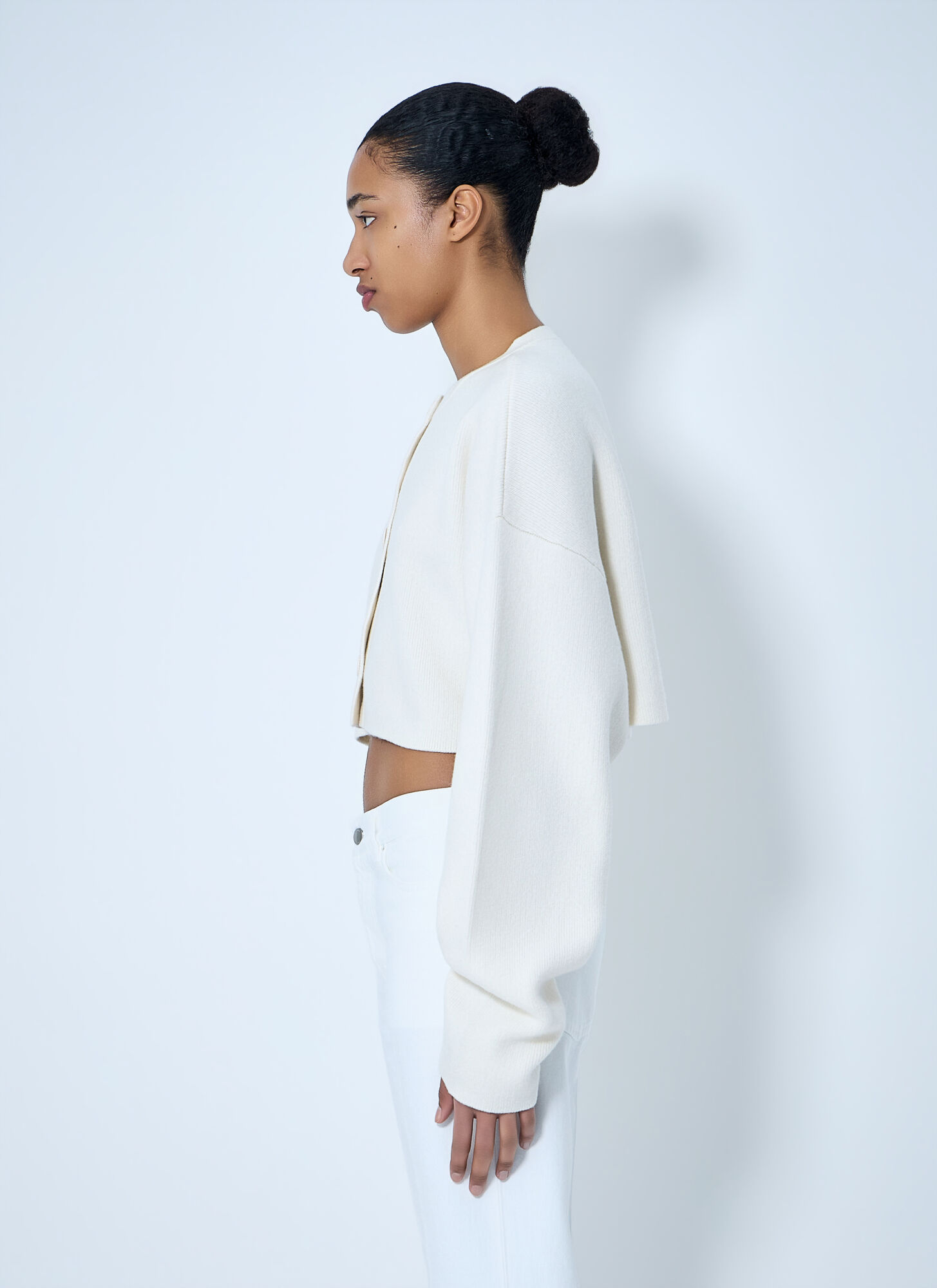  Toteme Toteme Cropped Oversized Cardigan - Frau Strick White S 