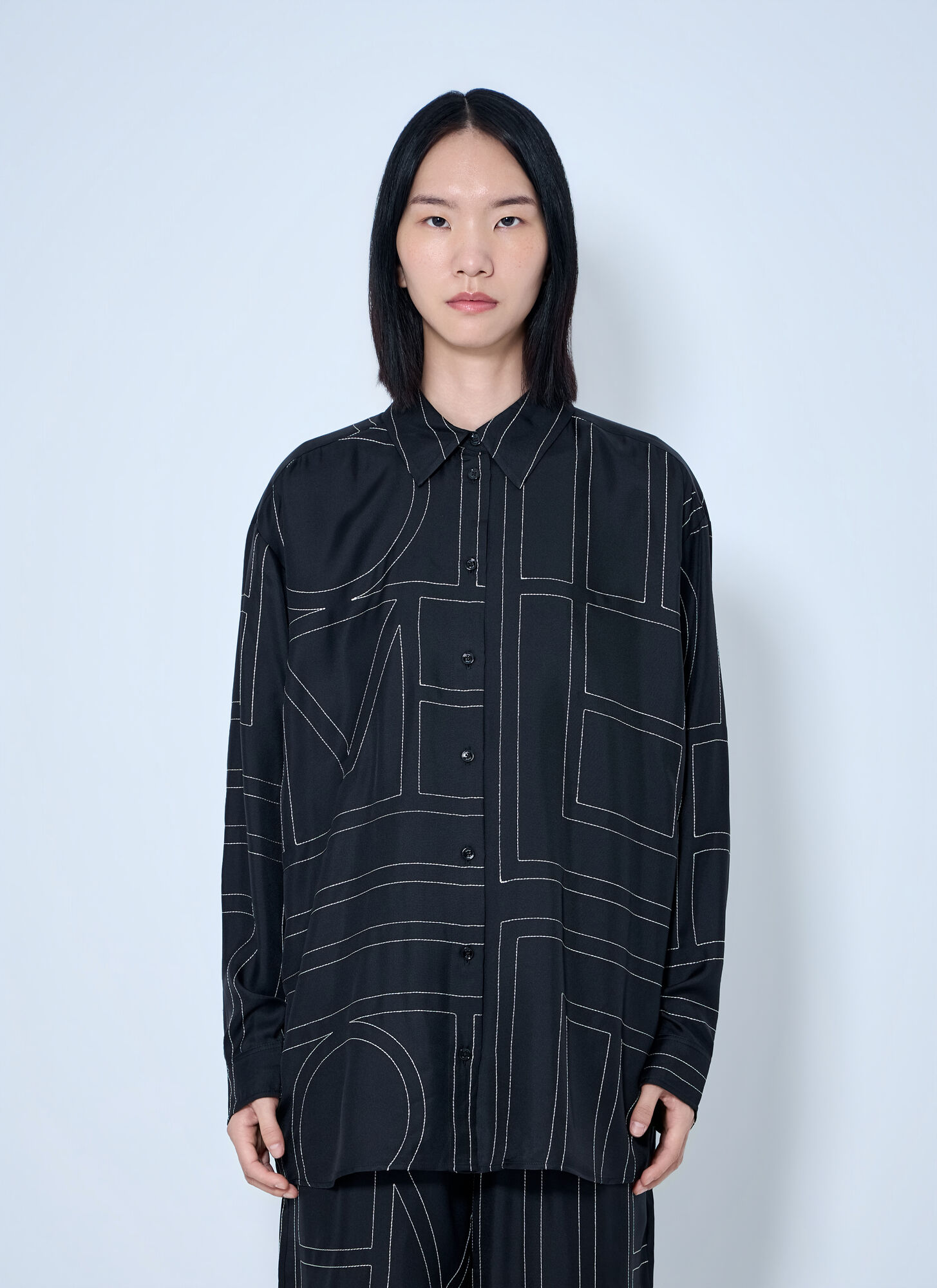 Toteme Women's Black Classic Embroidered Shirt - Woman Shirts Fr - 36