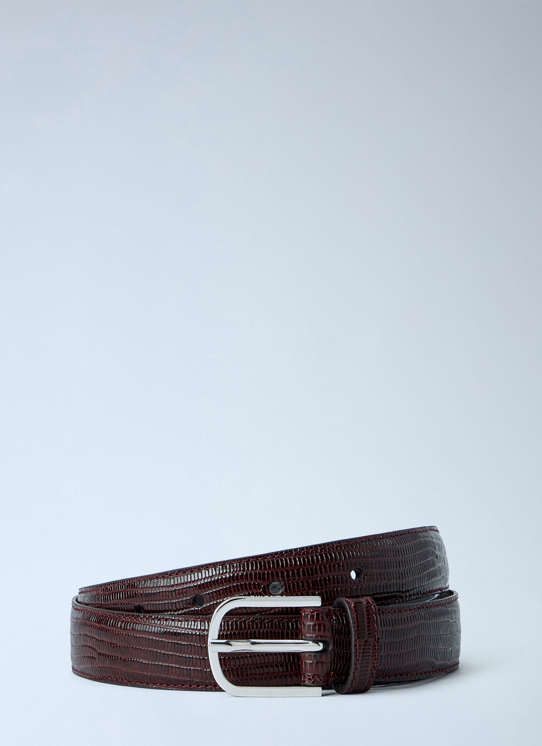 Toteme Slim Lizard-embossed Belt - Woman Belts Brown 80