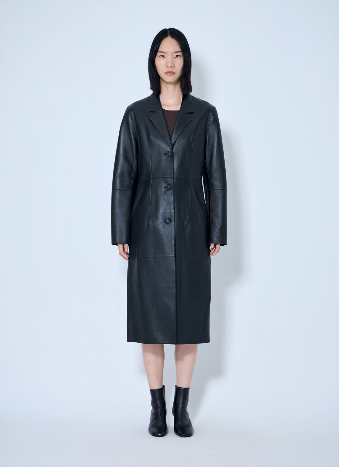 Toteme Slim Leather Coat - Woman Coats Black Fr - 40