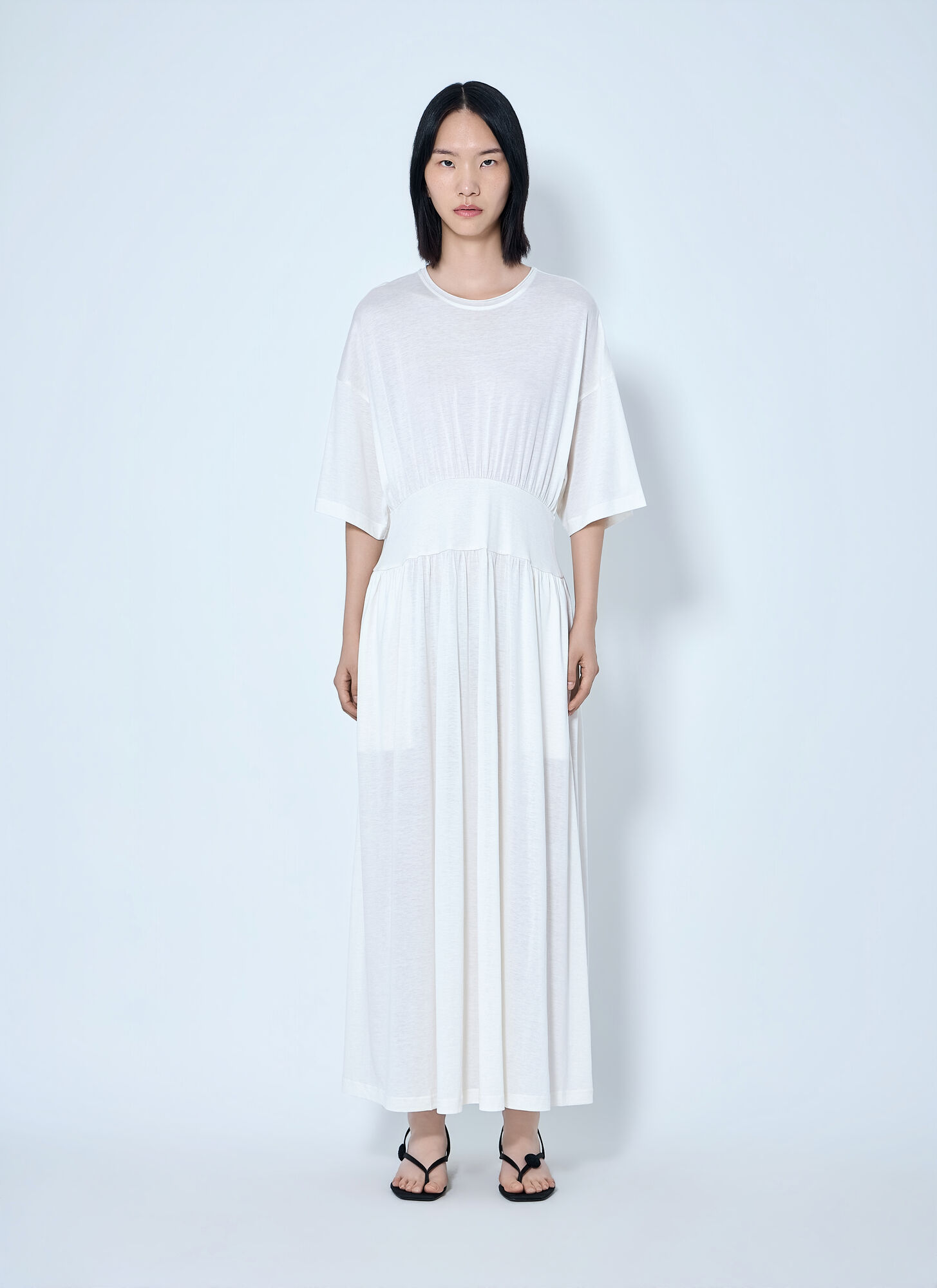 Toteme Women's White Cotton Silk Tee Dress - Woman Dresses S