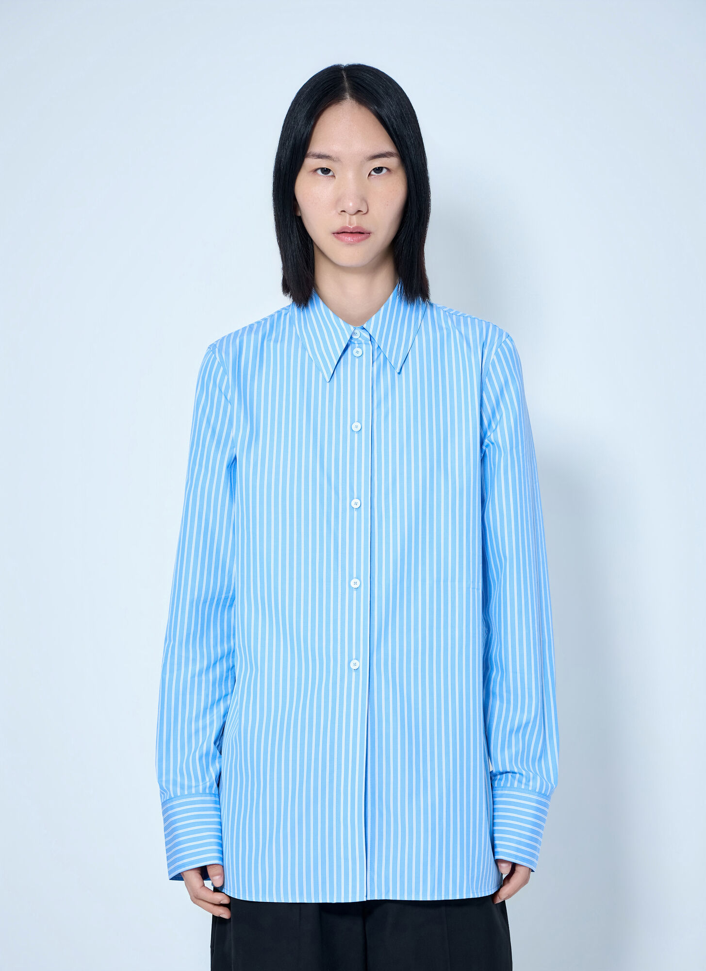 Toteme Women's Light Blue Striped Poplin Shirt - Woman Shirts Fr - 36