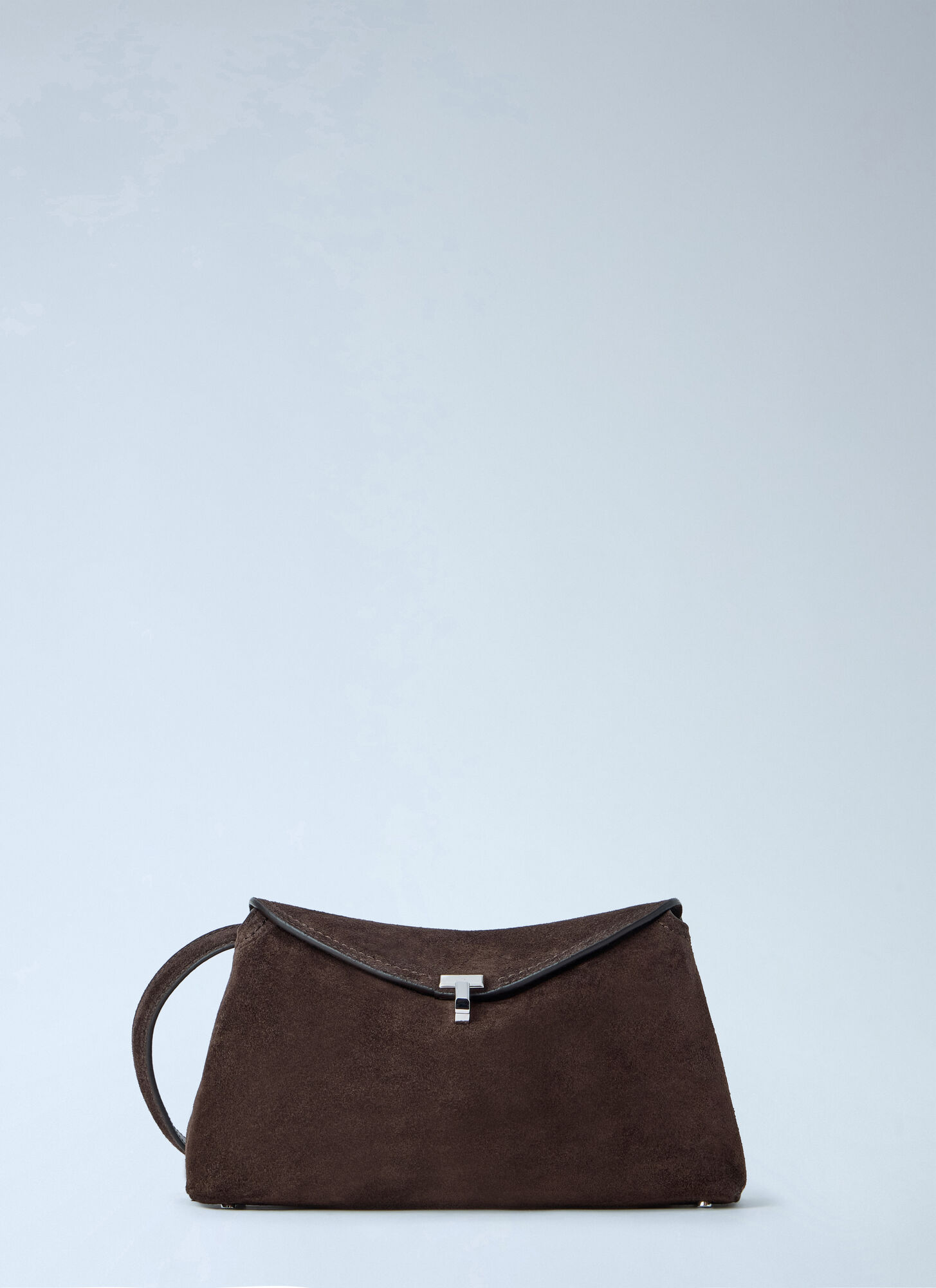 Toteme T-Lock Leather Clutch - Woman Clutch Bags Brown One Size