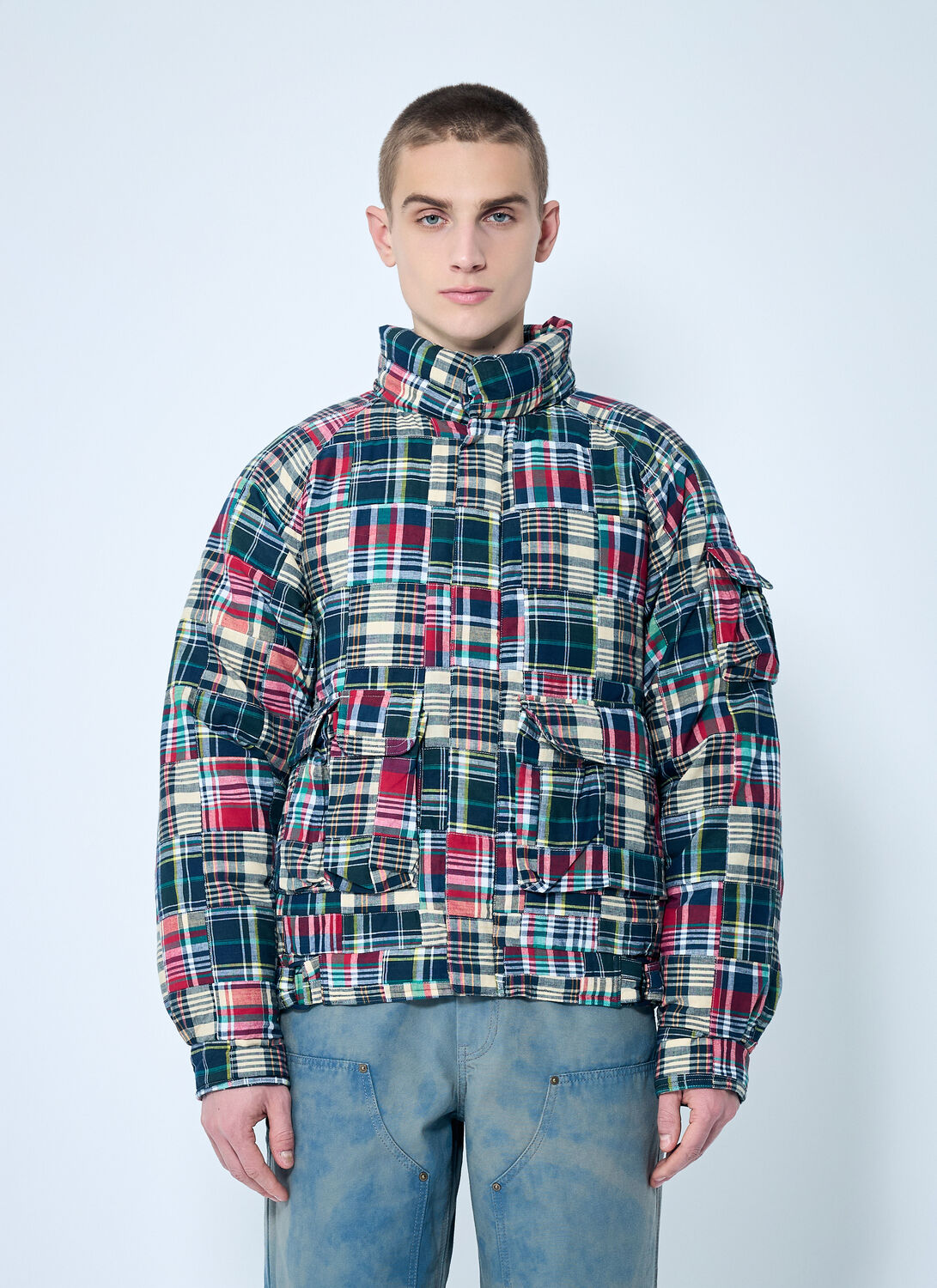 Thisisneverthat Patchwork Multi Pocket Down Jacket In Multicolour