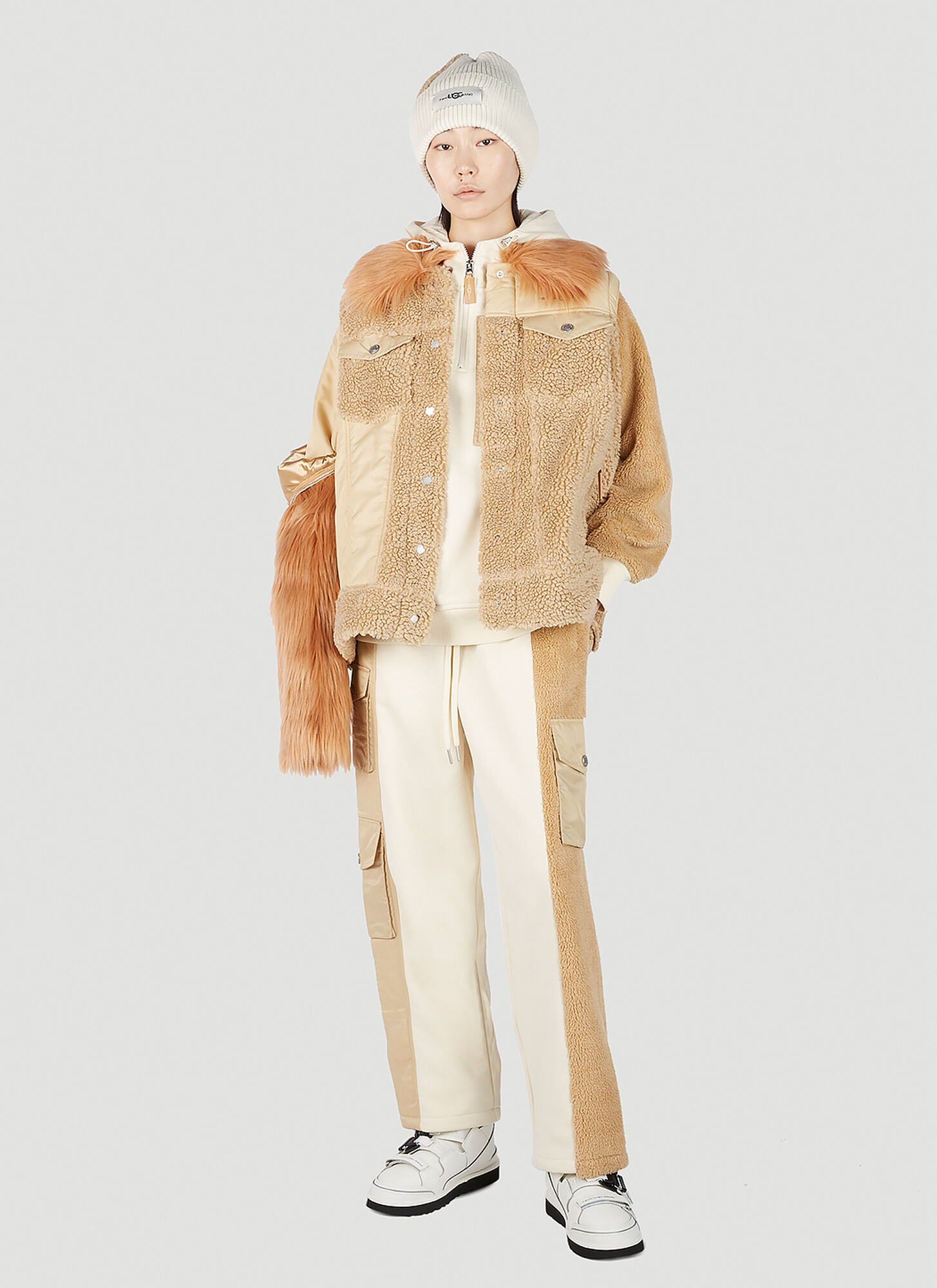  Ugg X Feng Chen Wang Ugg X Feng Chen Wang Contrast Panel Track Pants - Frau Track Pants Cream S 